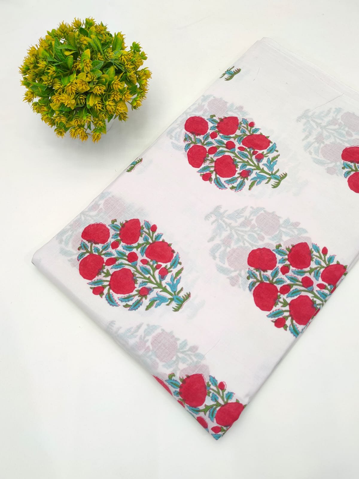 Block Printed Sanganeri Cotton Fabric