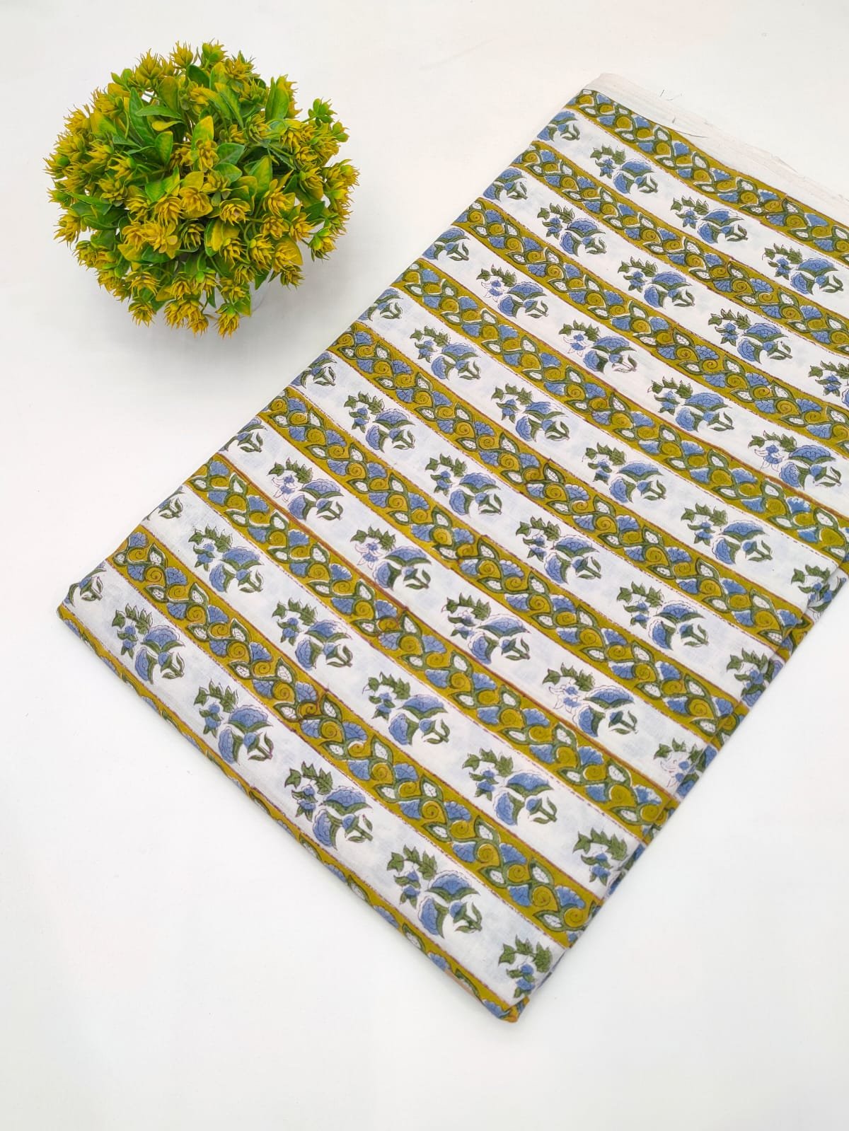 Block Printed Sanganeri Cotton Fabric