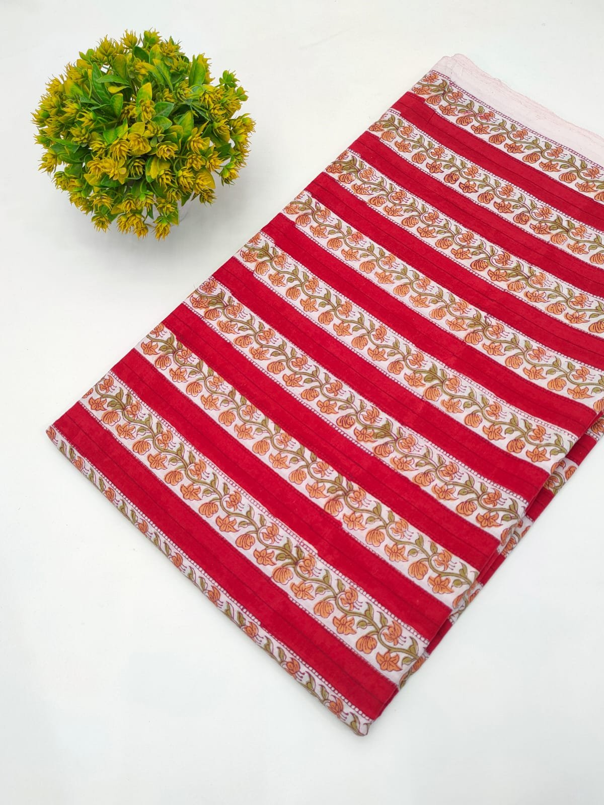 Block Printed Sanganeri Cotton Fabric