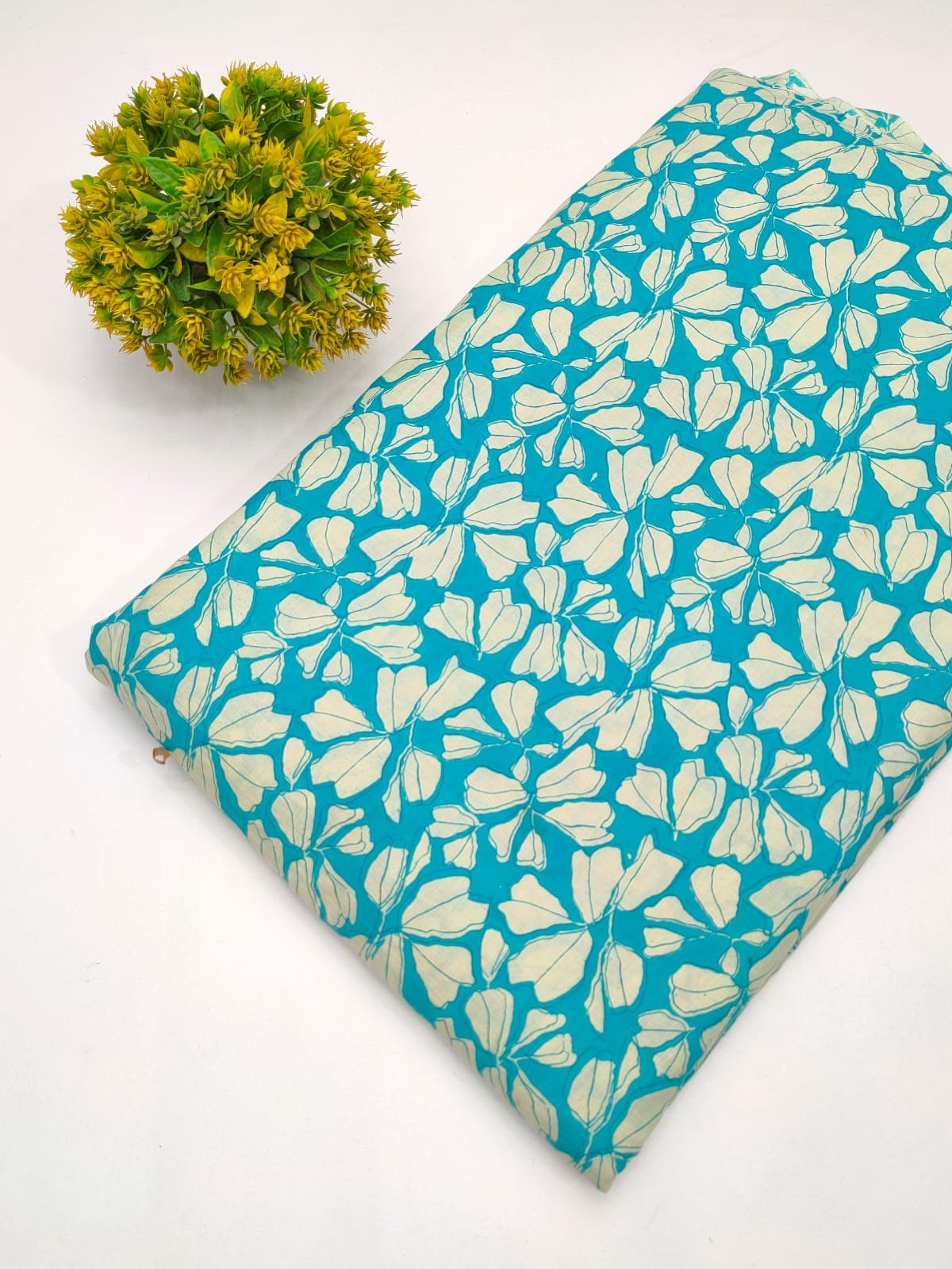 Cotton fabric dress material from sanganeri print with screen printing