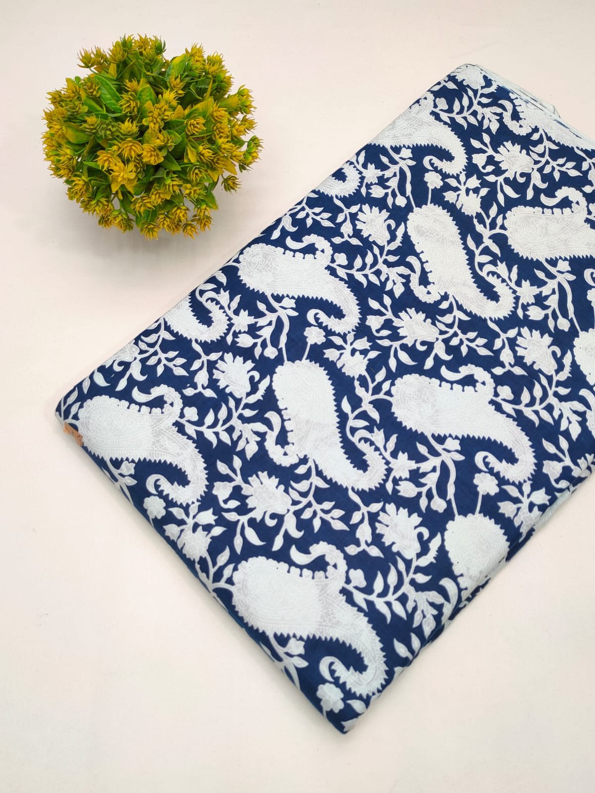 Cotton fabric dress material from sanganeri print with screen printing