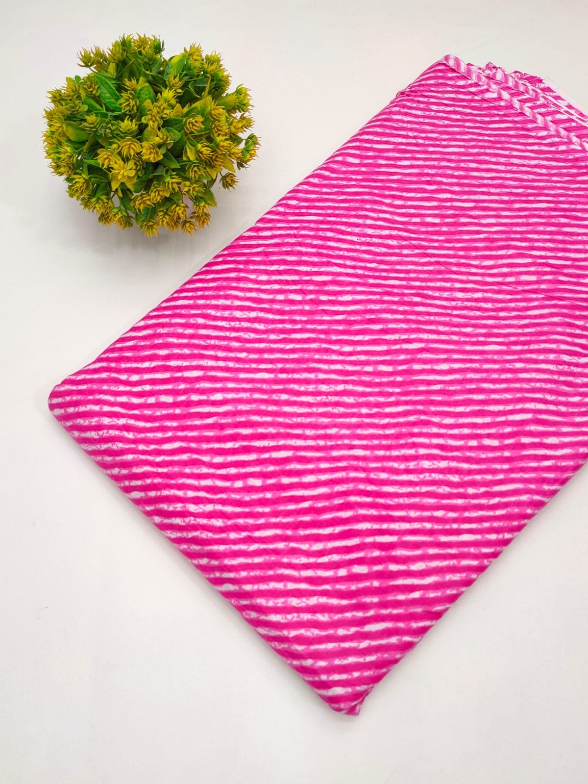Cotton fabric dress material from sanganeri print with screen printing