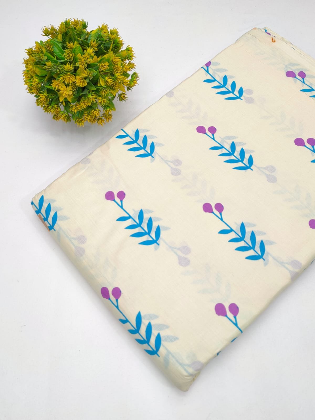 Cotton fabric dress material from sanganeri print with screen printing