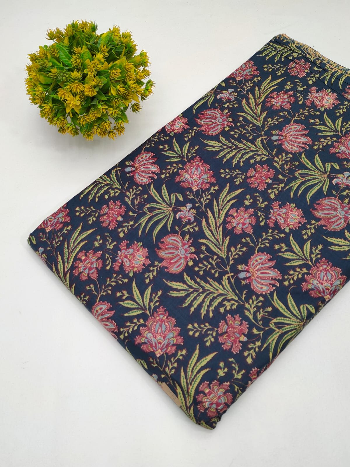 Cotton fabric dress material from sanganeri print with screen printing