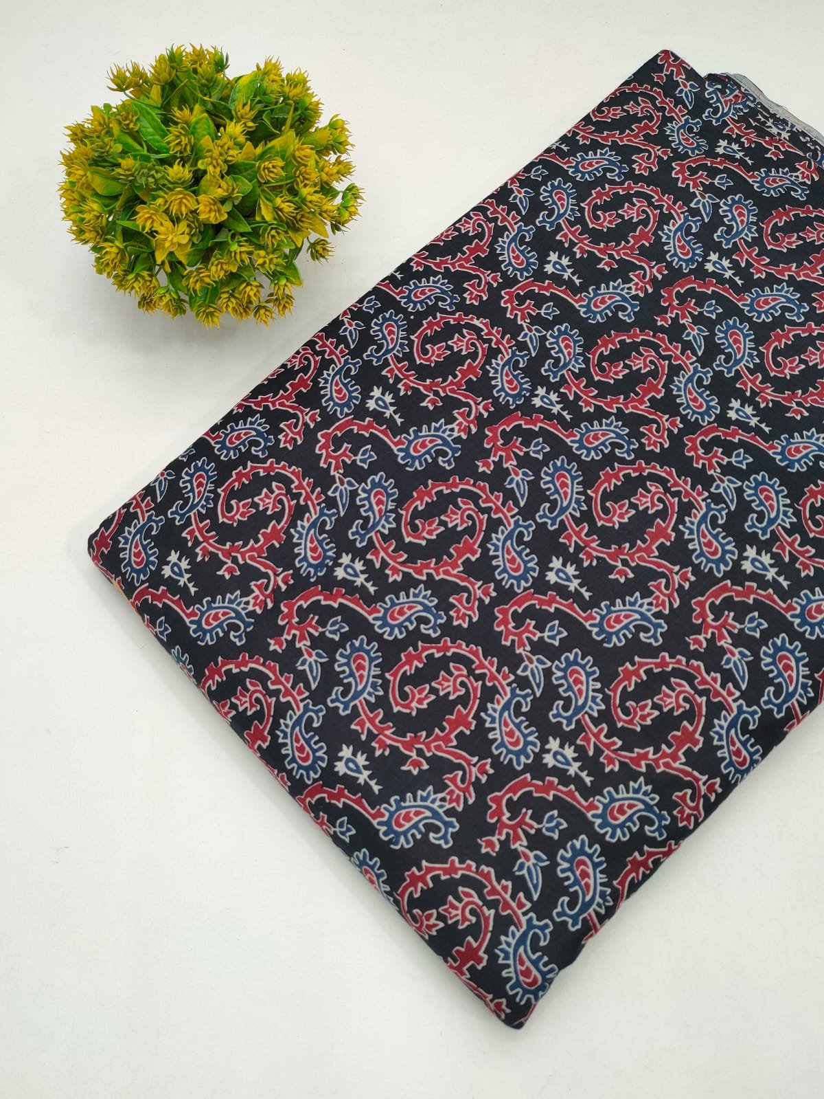 Cotton fabric dress material from sanganeri print with screen printing