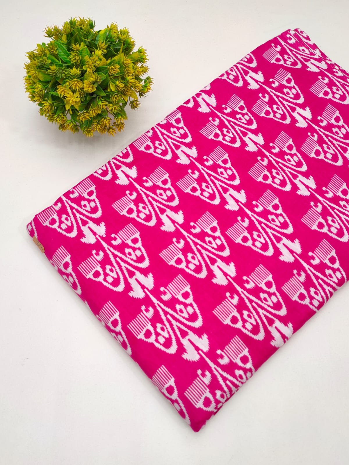 Cotton fabric dress material from sanganeri print with screen printing