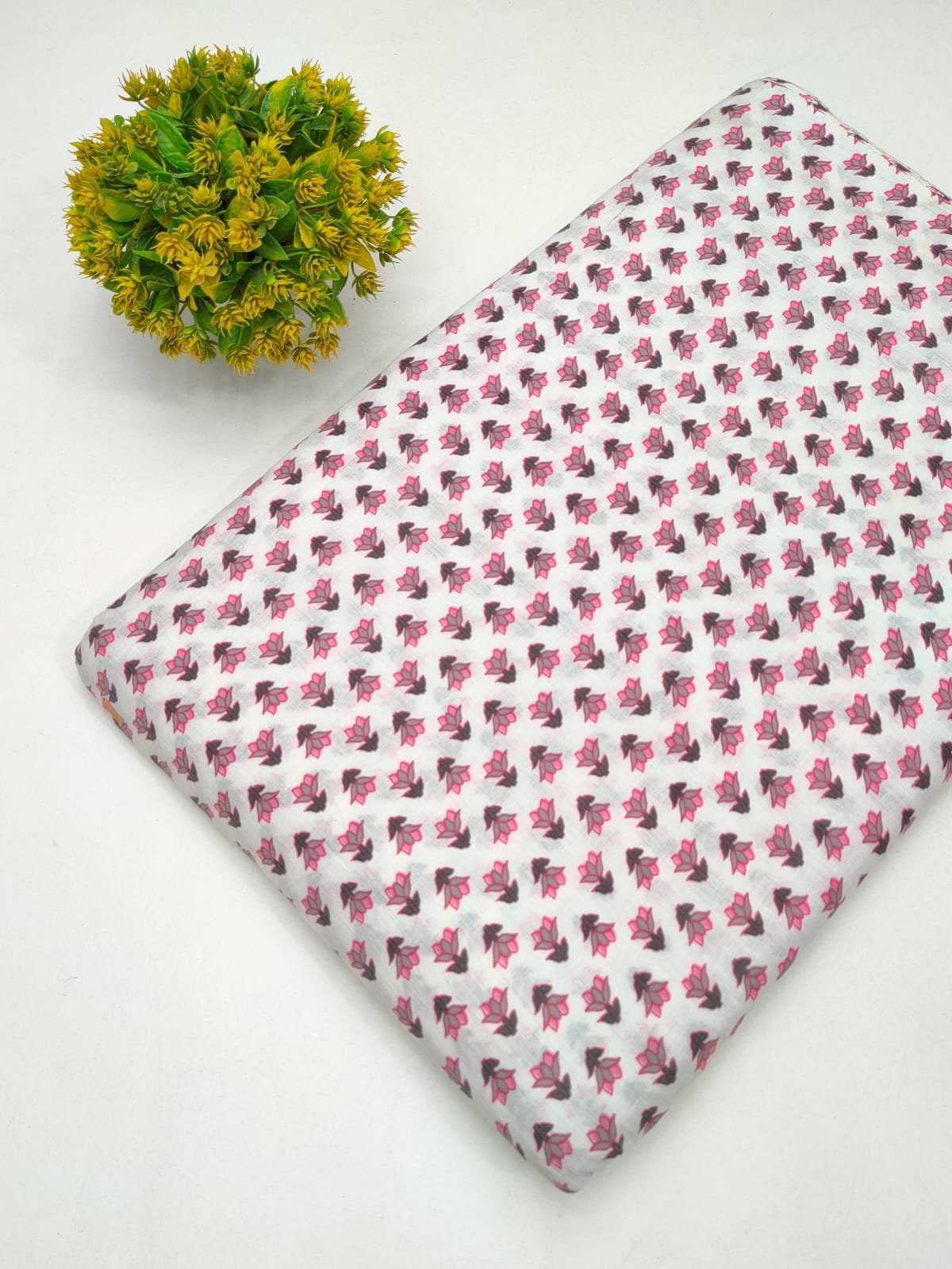Cotton fabric dress material from sanganeri print with screen printing