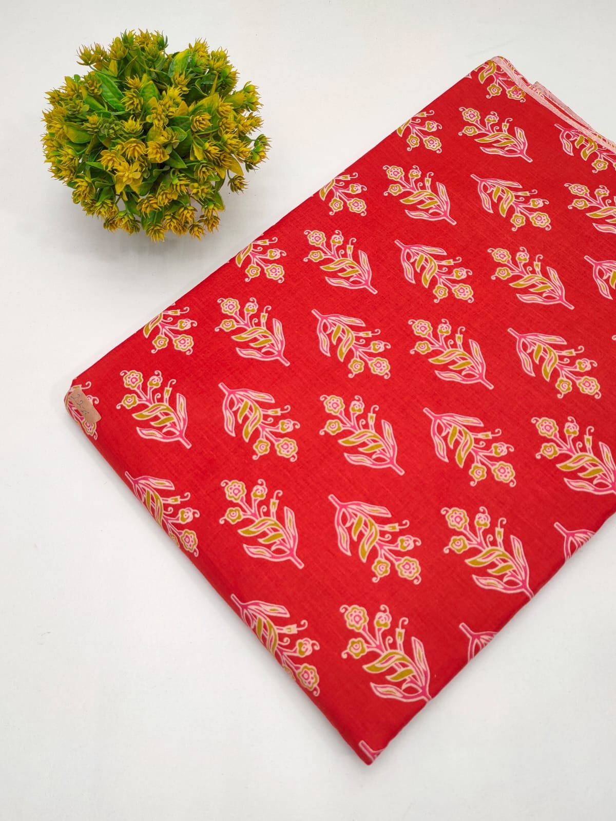 Cotton fabric dress material from sanganeri print with screen printing