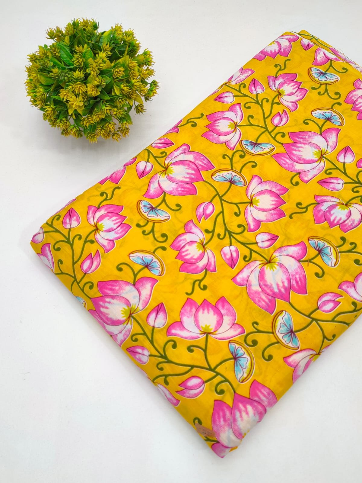 Cotton fabric dress material from sanganeri print with screen printing