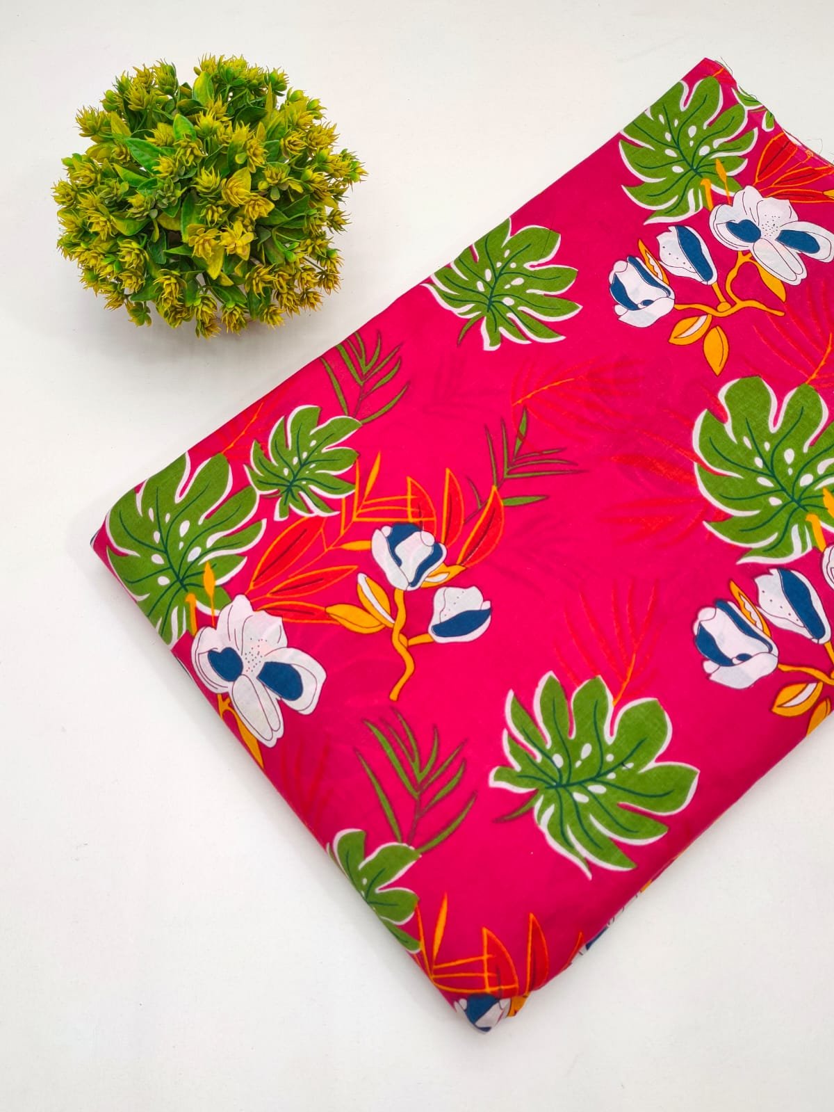 Cotton fabric dress material from sanganeri print with screen printing