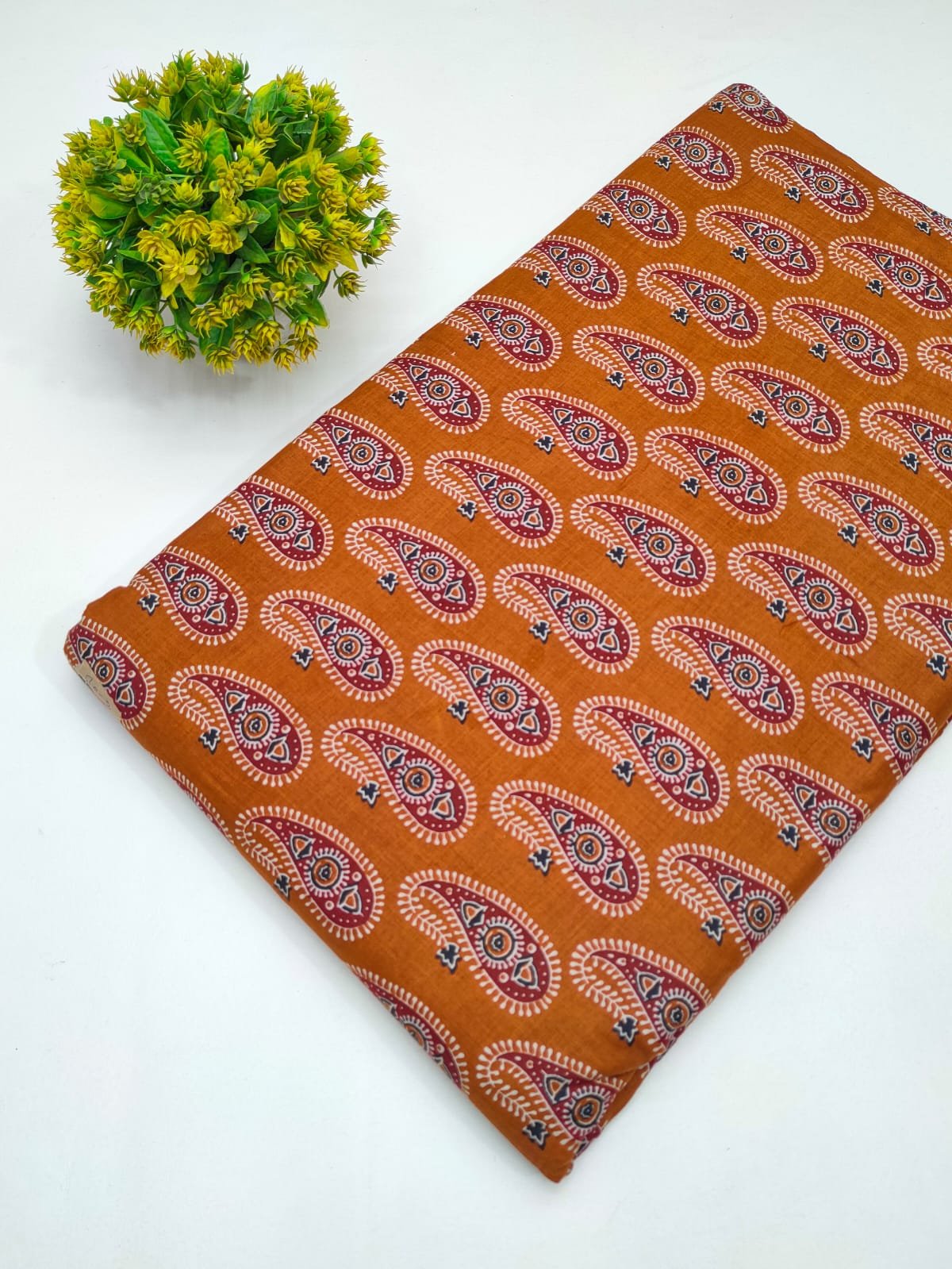 Cotton fabric dress material from sanganeri print with screen printing