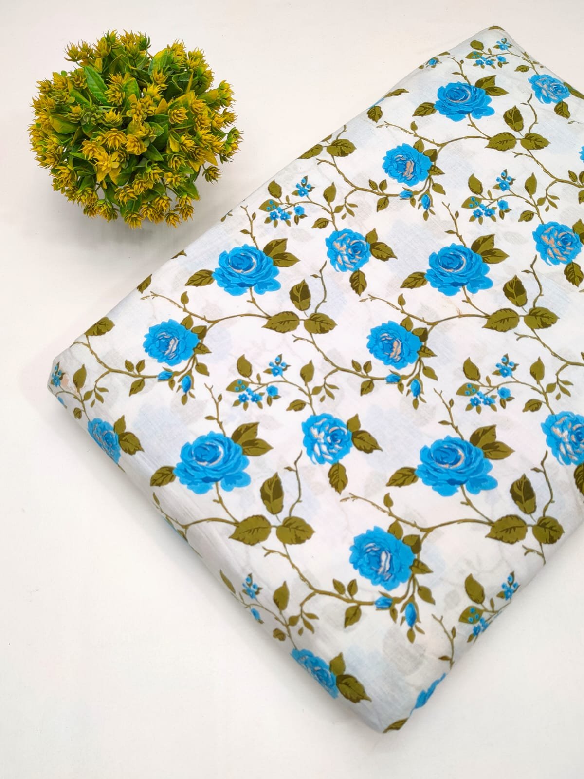 Cotton fabric dress material from sanganeri print with screen printing