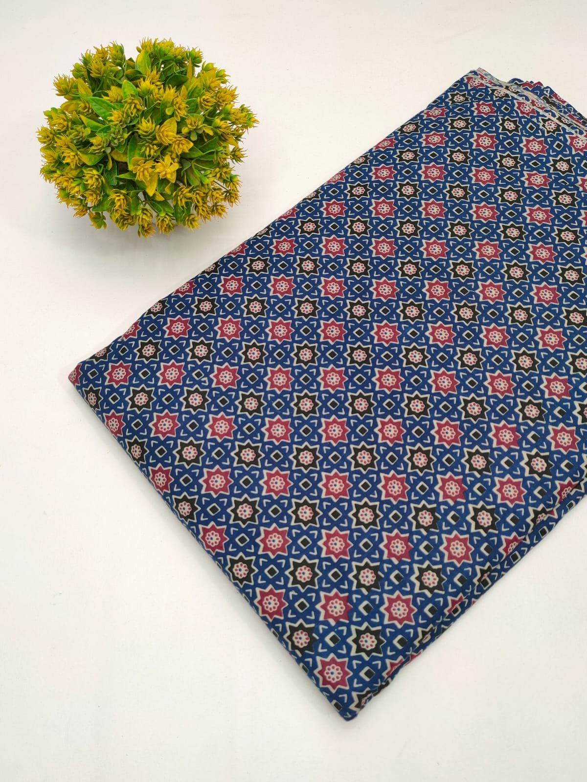Cotton fabric dress material from sanganeri print with screen printing