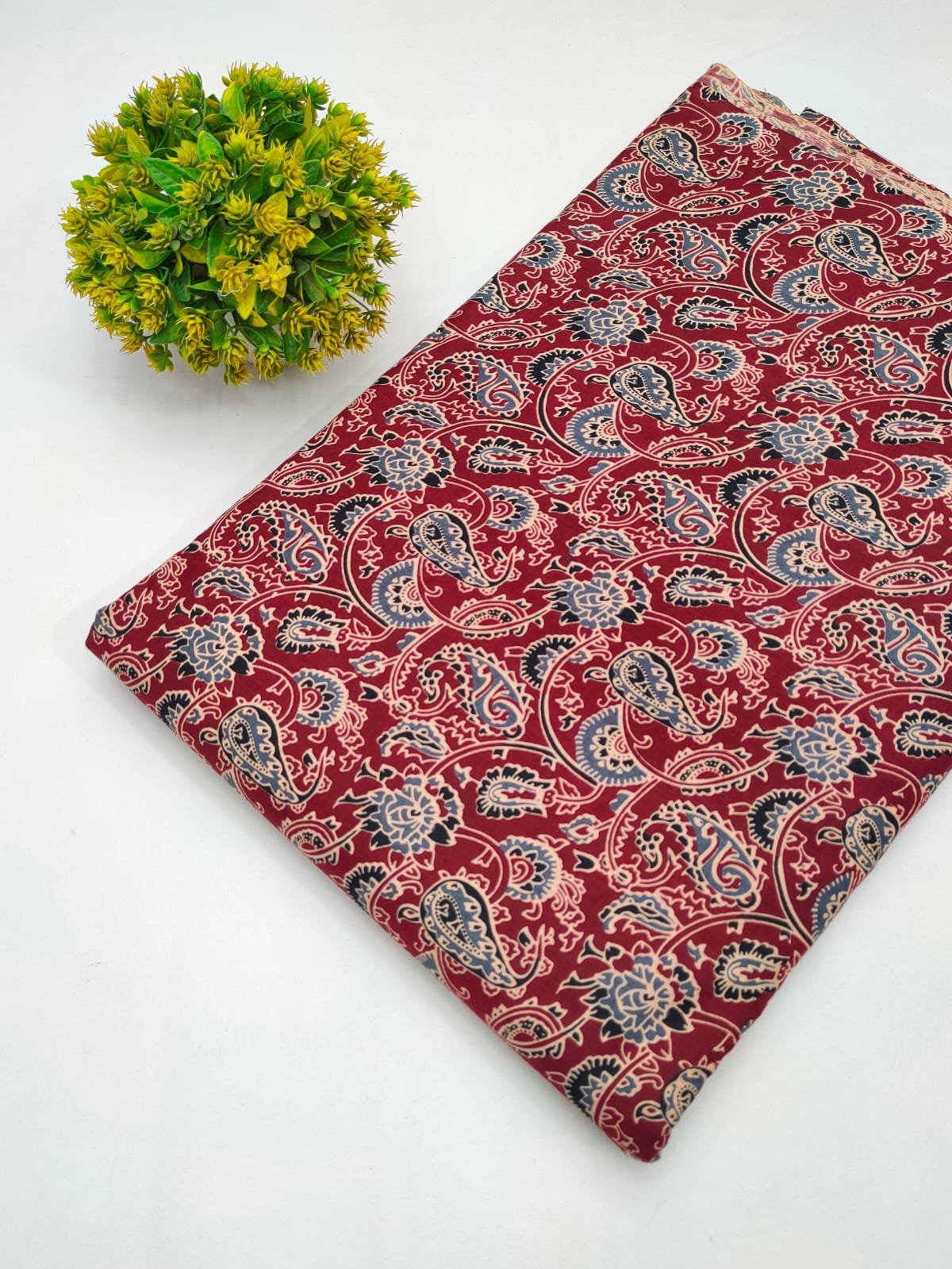 Cotton fabric dress material from sanganeri print with screen printing
