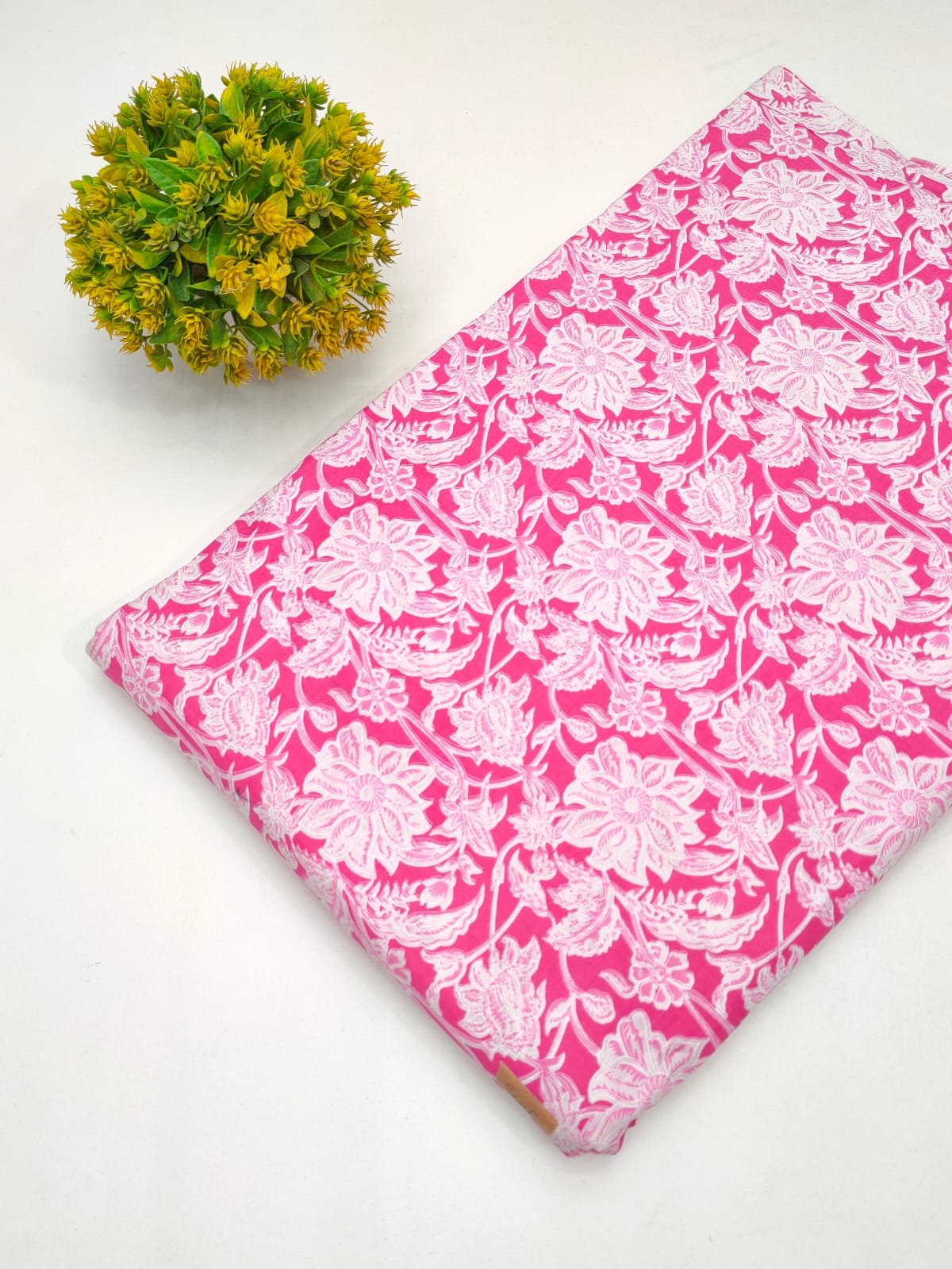 Cotton fabric dress material from sanganeri print with screen printing