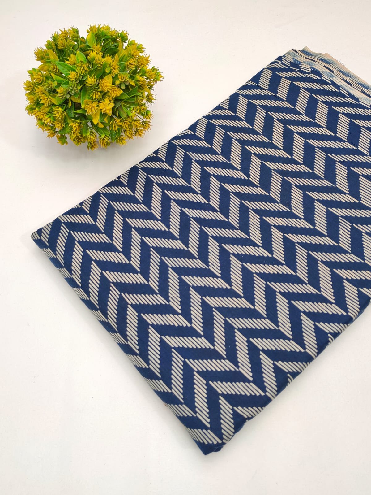 Cotton fabric dress material from sanganeri print with screen printing