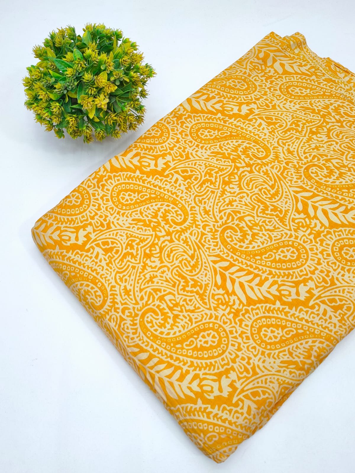 Cotton fabric dress material from sanganeri print with screen printing