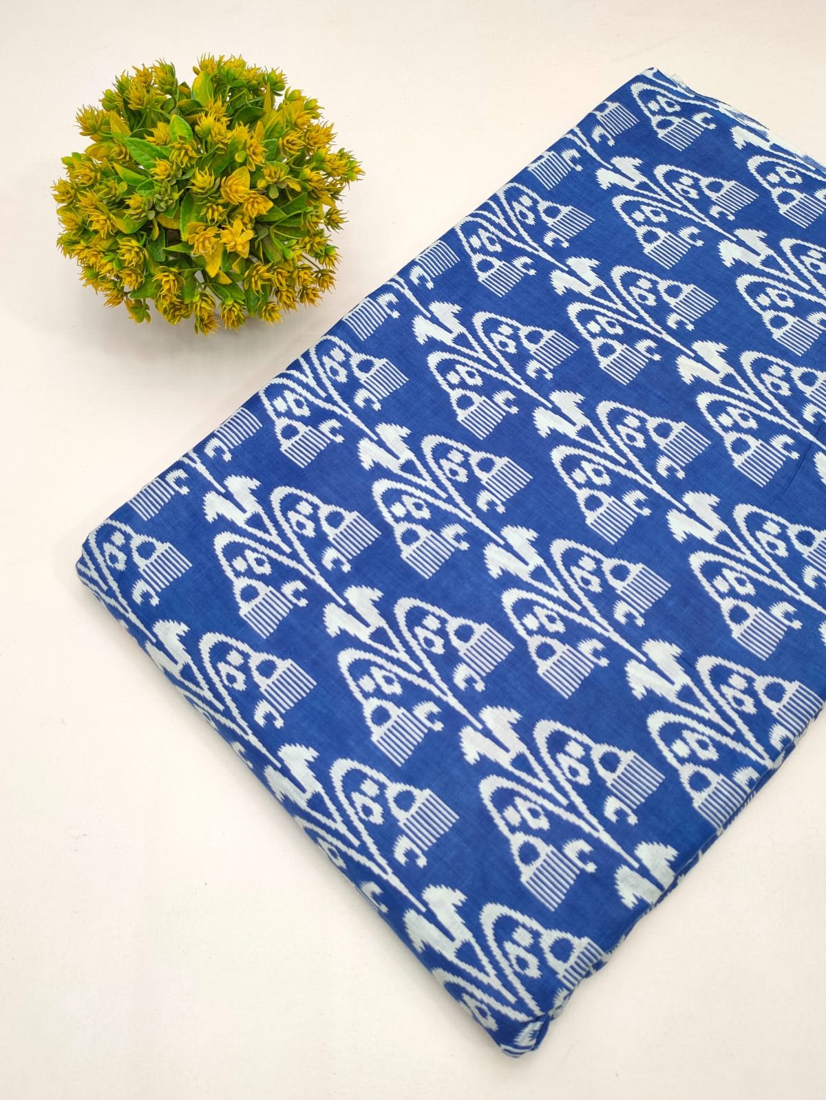 Cotton fabric dress material from sanganeri print with screen printing