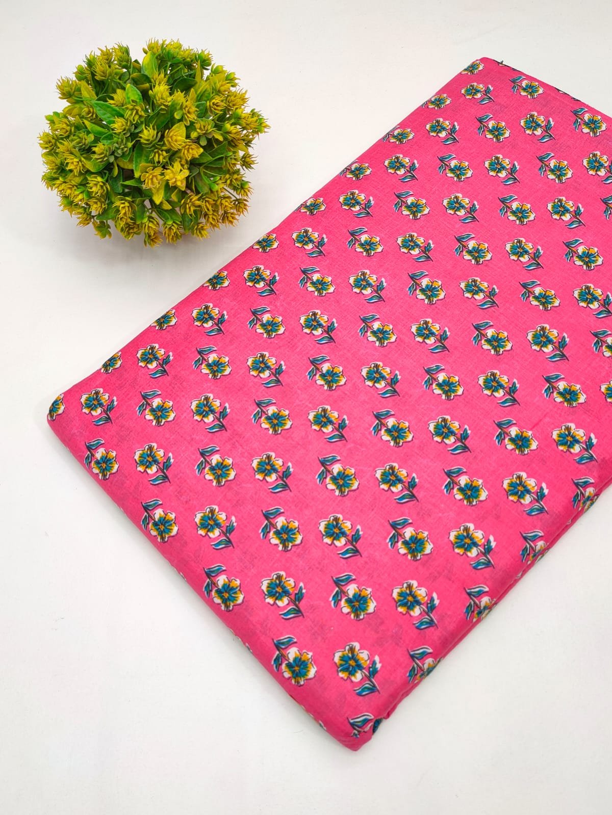 Cotton fabric dress material from sanganeri print with screen printing
