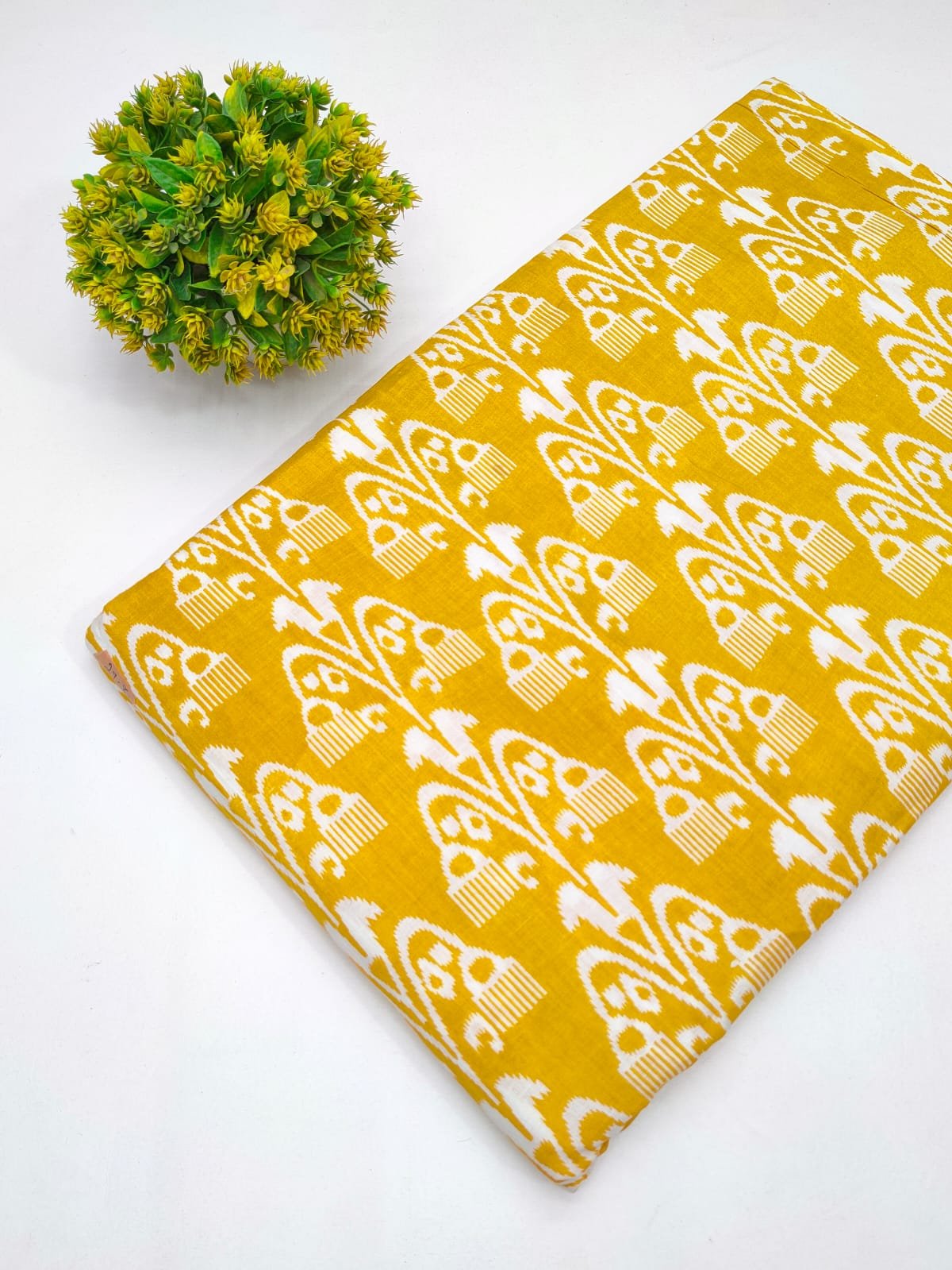 Cotton fabric dress material from sanganeri print with screen printing