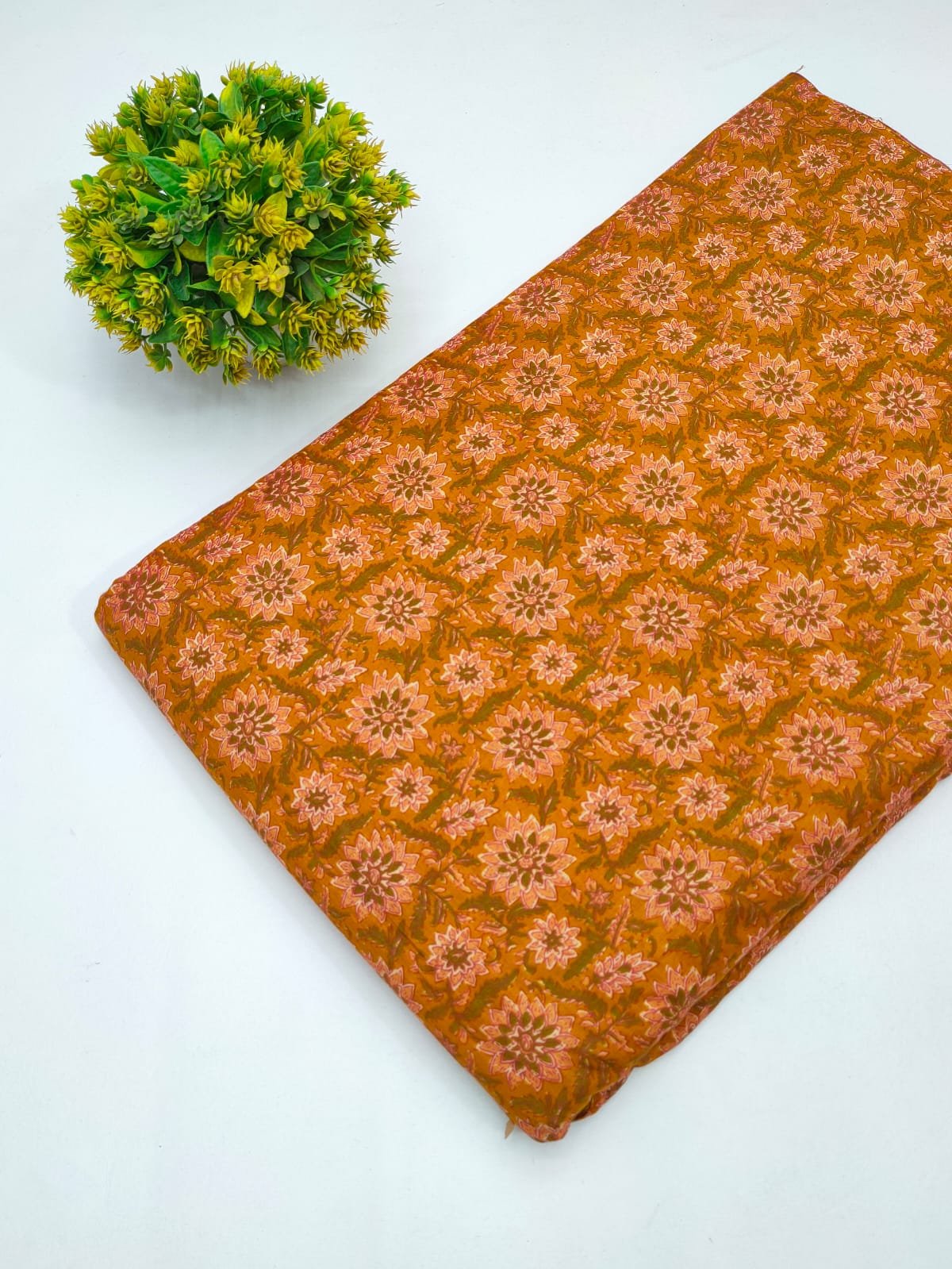 Cotton fabric dress material from sanganeri print with screen printing