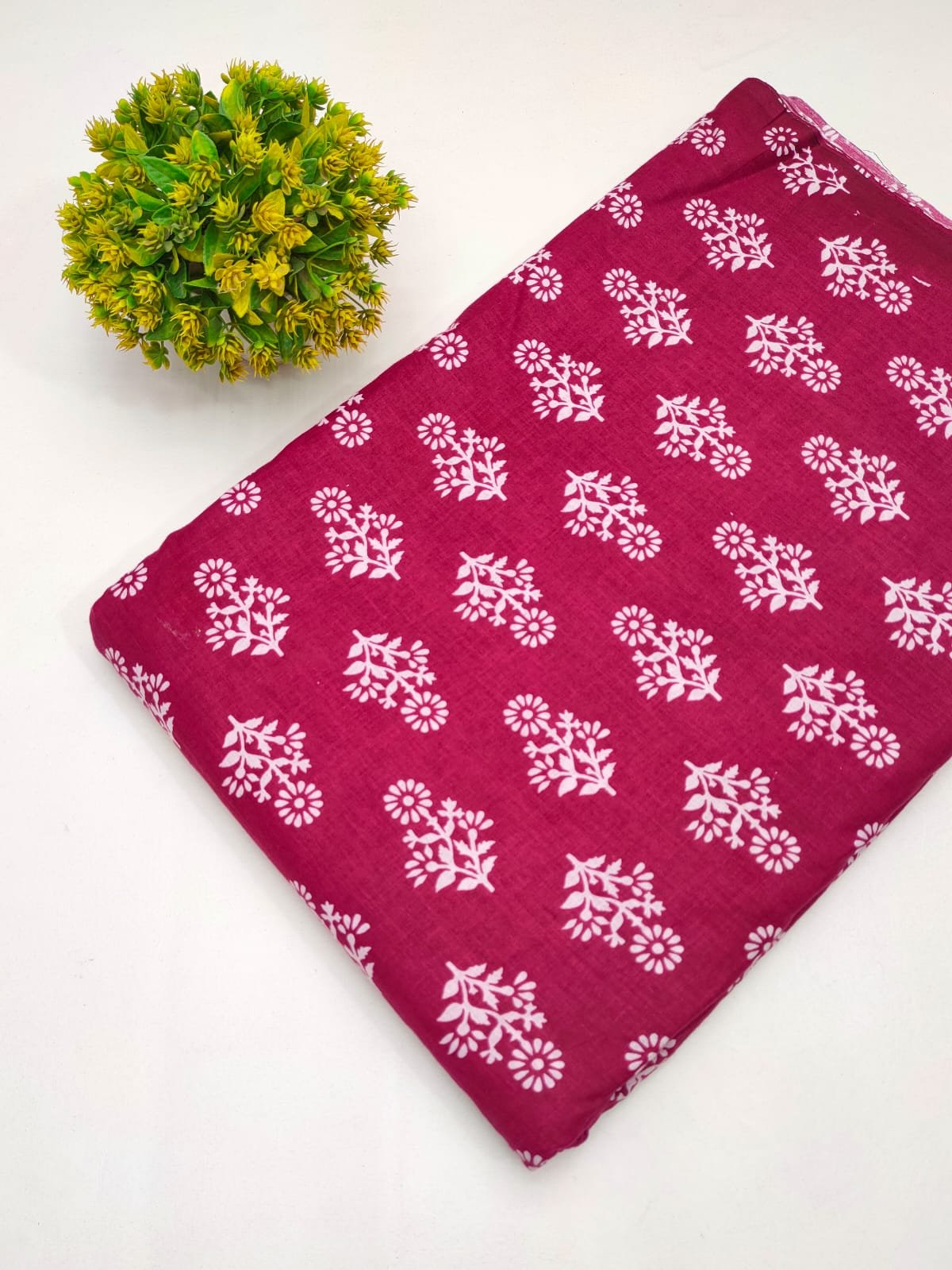 Cotton fabric dress material from sanganeri print with screen printing
