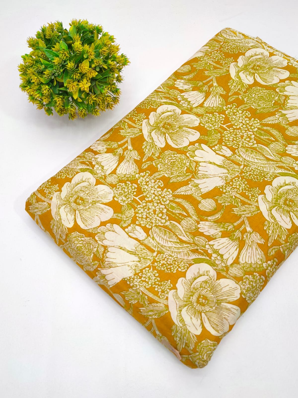 Cotton fabric dress material from sanganeri print with screen printing