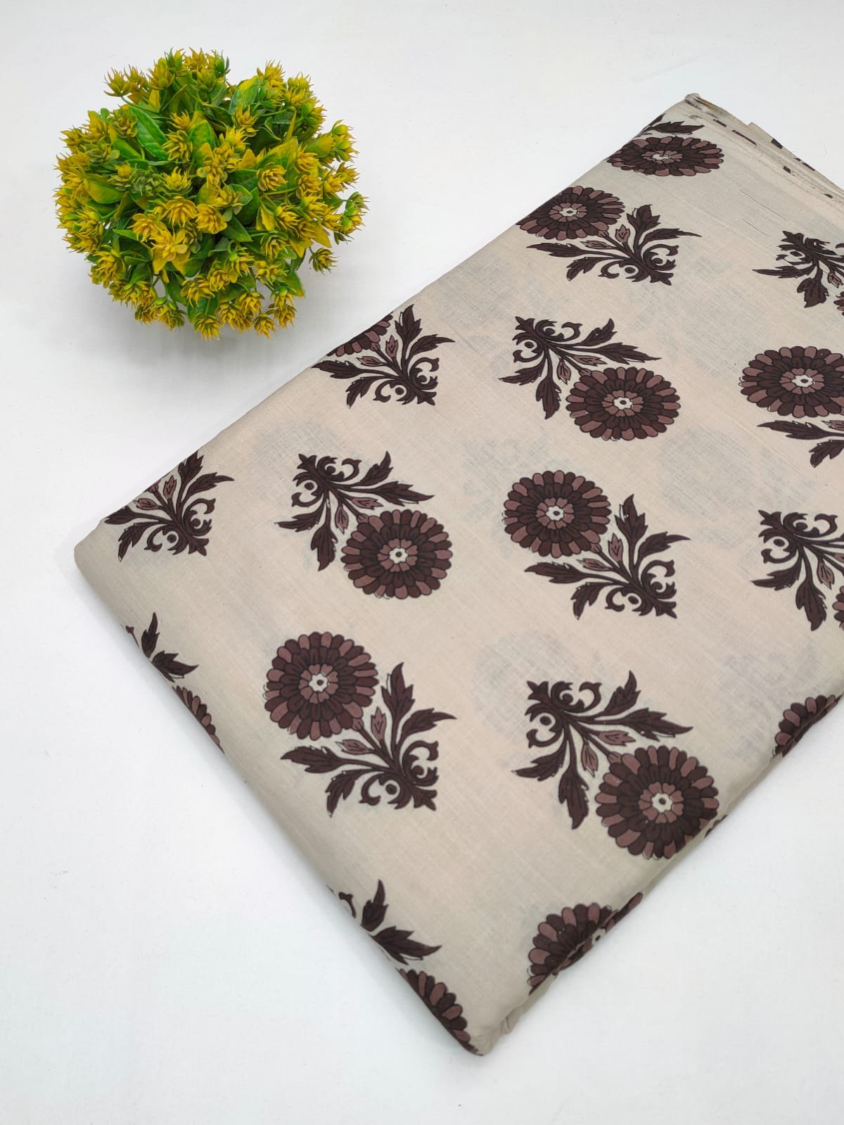 Cotton fabric dress material from sanganeri print with screen printing