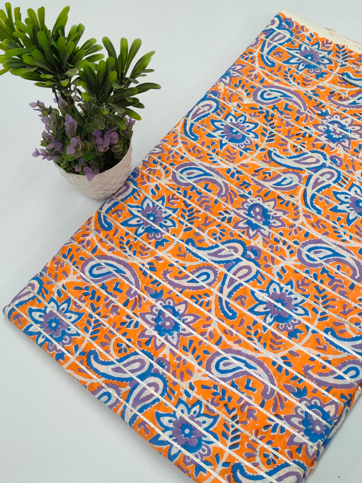 Gota Work Hand Block Printed Fabrics