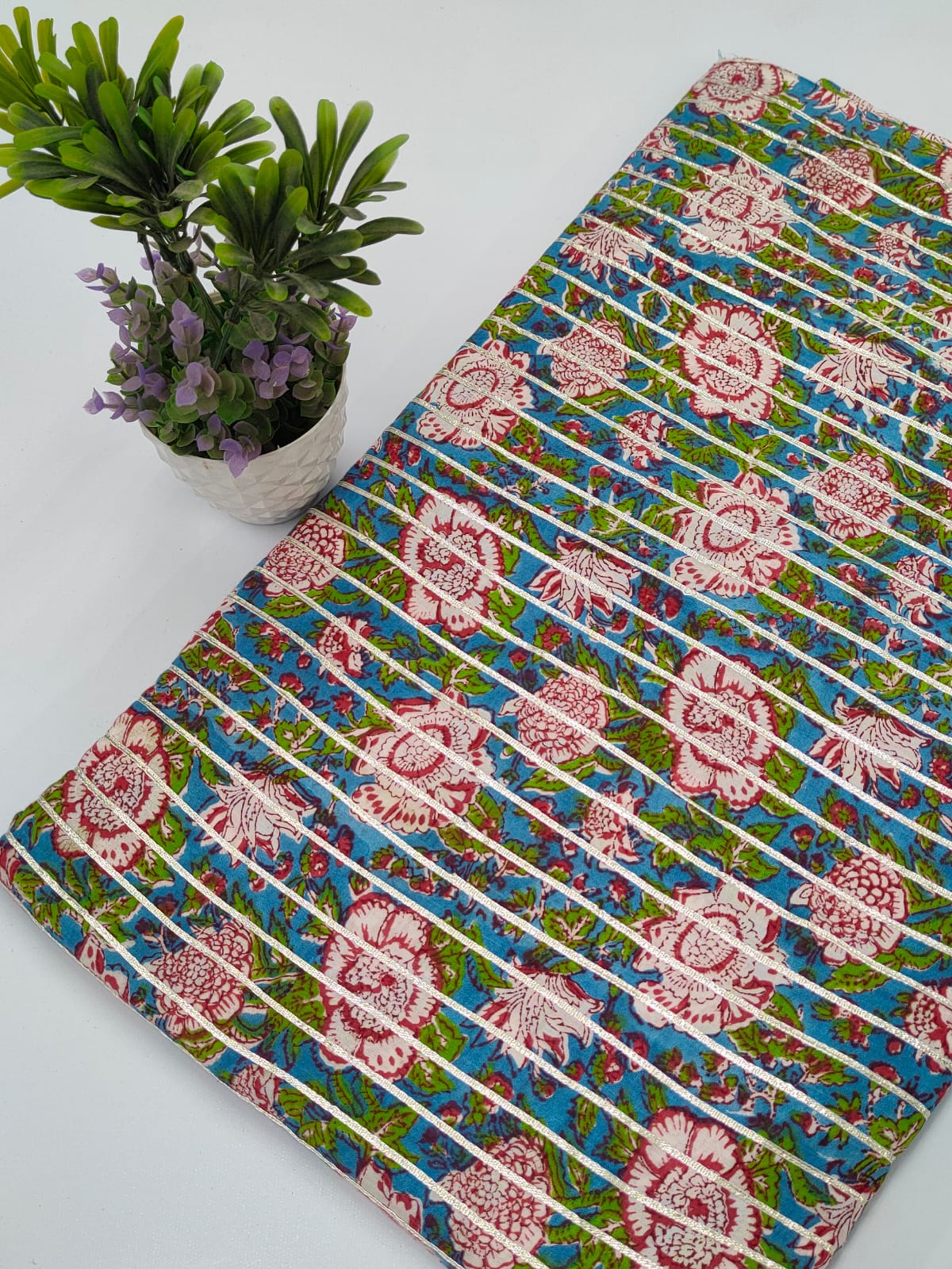 Gota Work Hand Block Printed Fabrics
