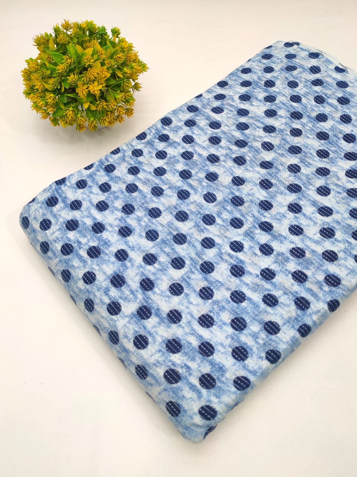 Katha Work Pure Cotton Fabric for kurtis and dress
