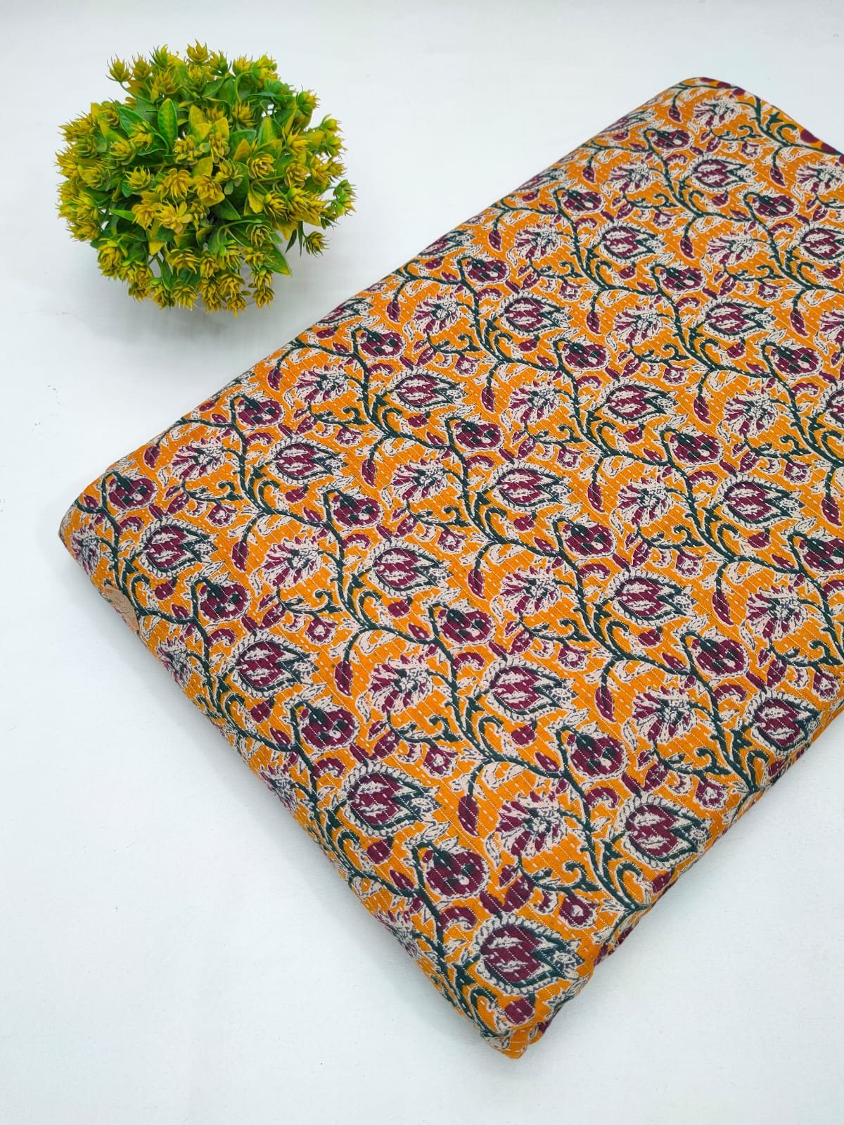 Katha Work Pure Cotton Fabric for kurtis and dress