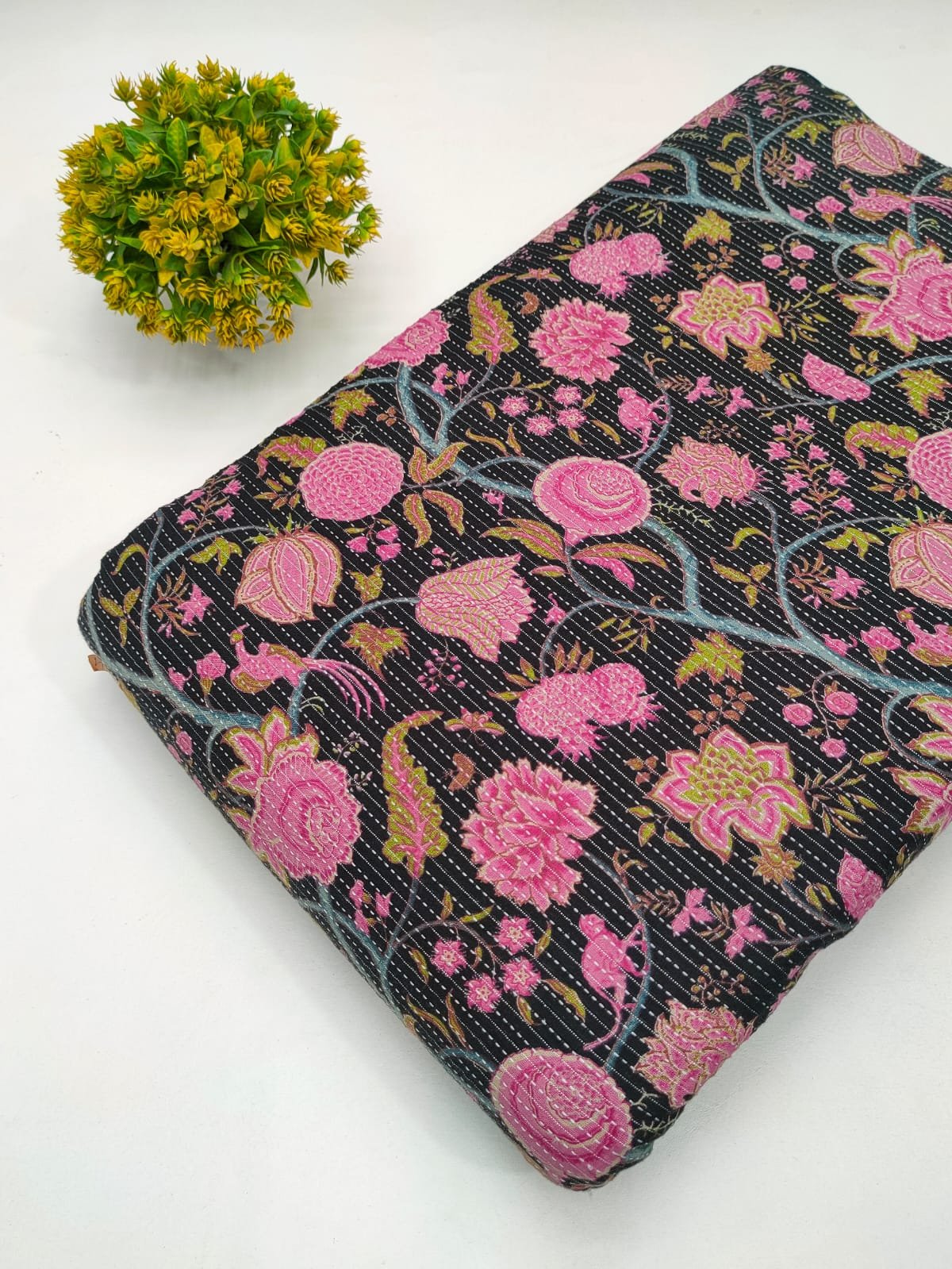 Katha Work Pure Cotton Fabric for kurtis and dress