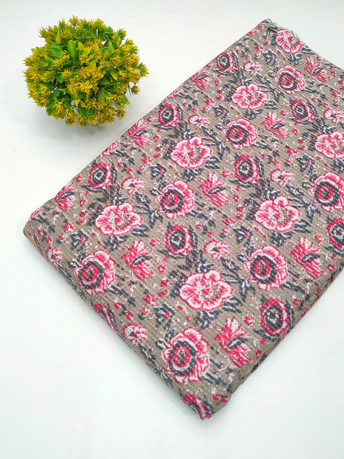 Katha Work Pure Cotton Fabric for kurtis and dress