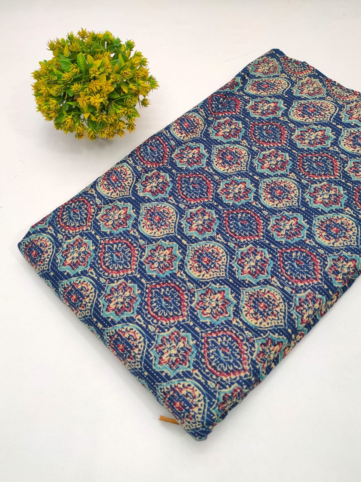 Katha Work Pure Cotton Fabric for kurtis and dress