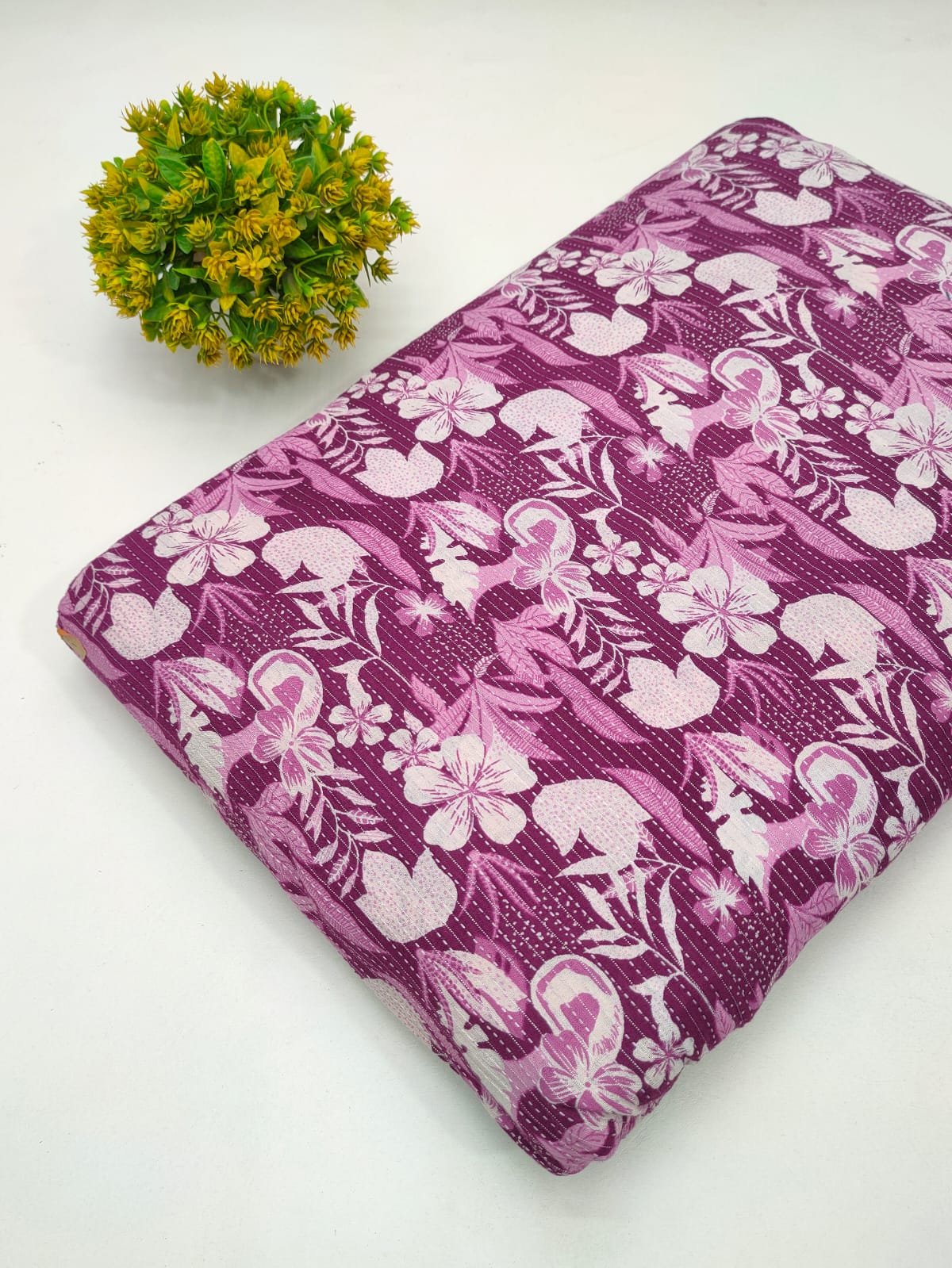 Katha Work Pure Cotton Fabric for kurtis and dress