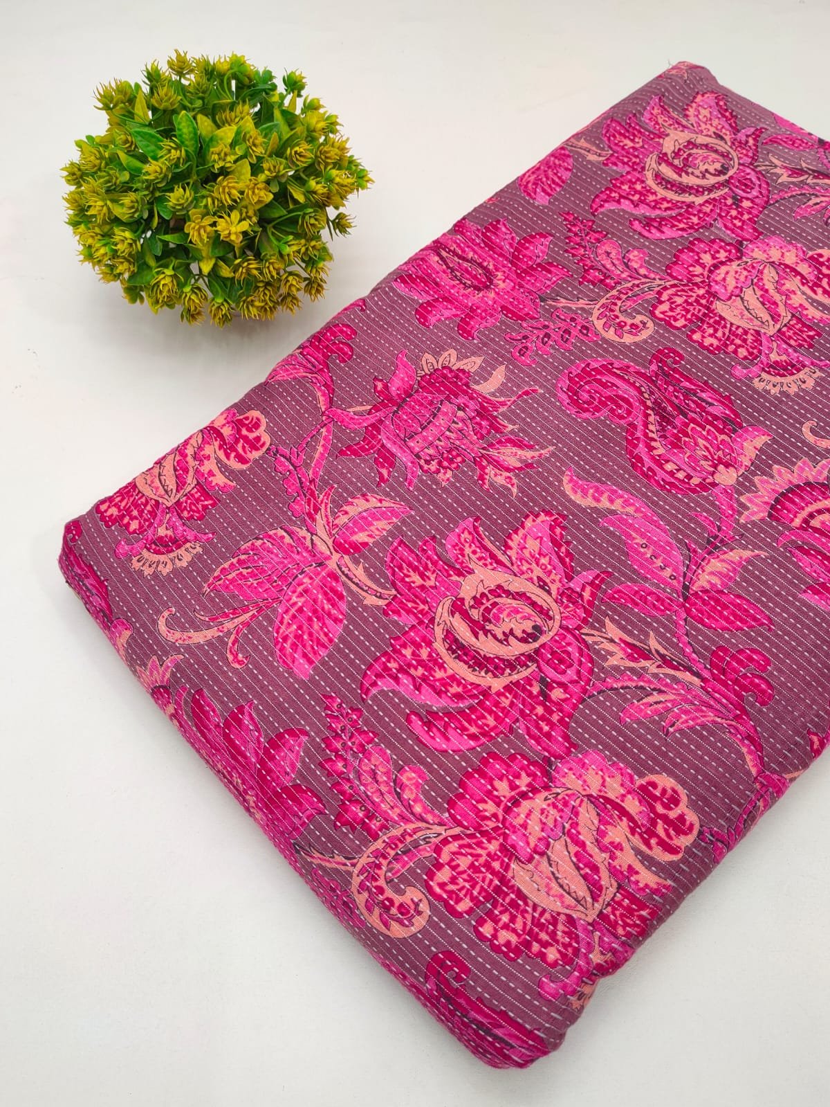 Katha Work Pure Cotton Fabric for kurtis and dress