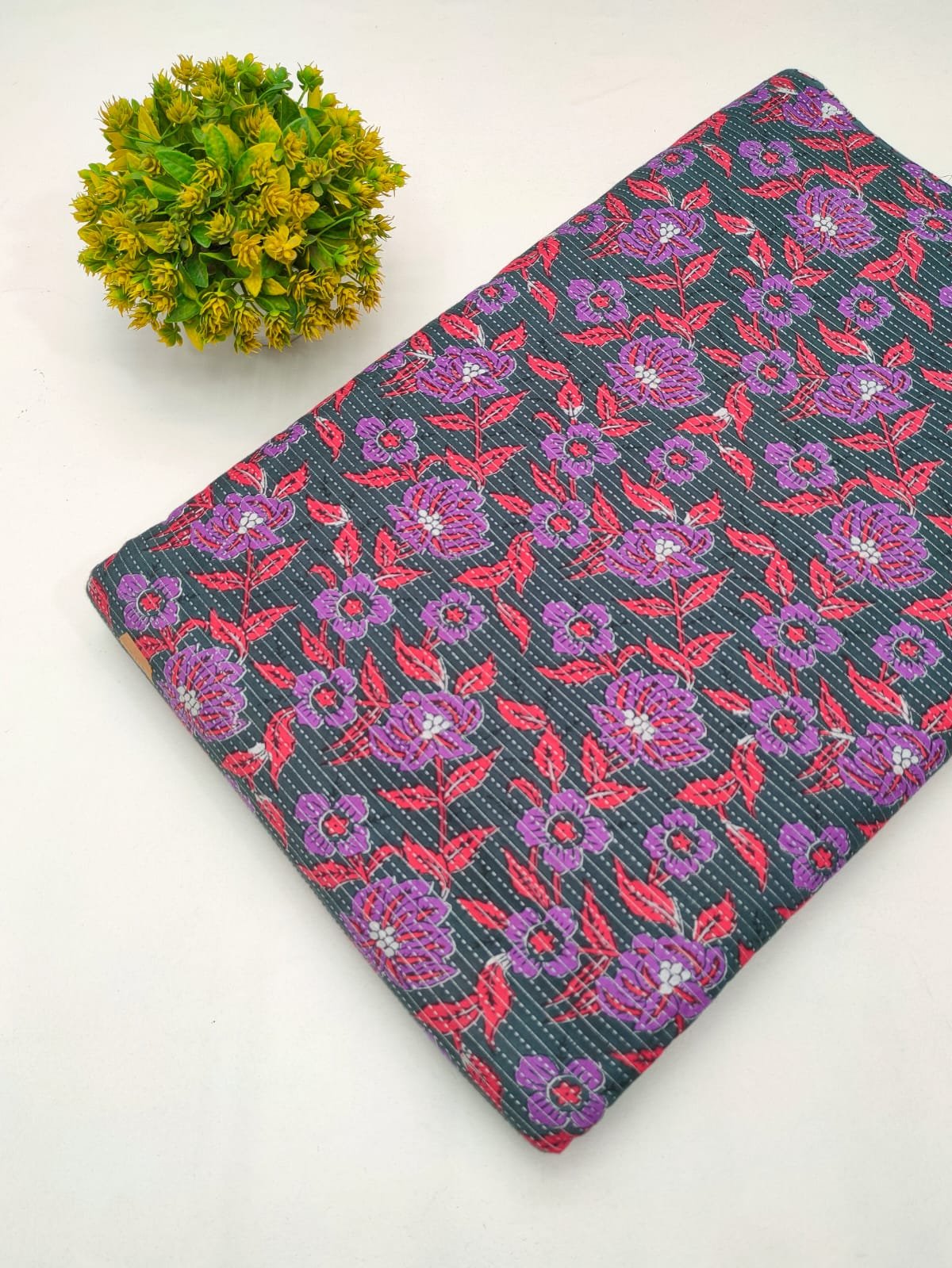 Katha Work Pure Cotton Fabric for kurtis and dress