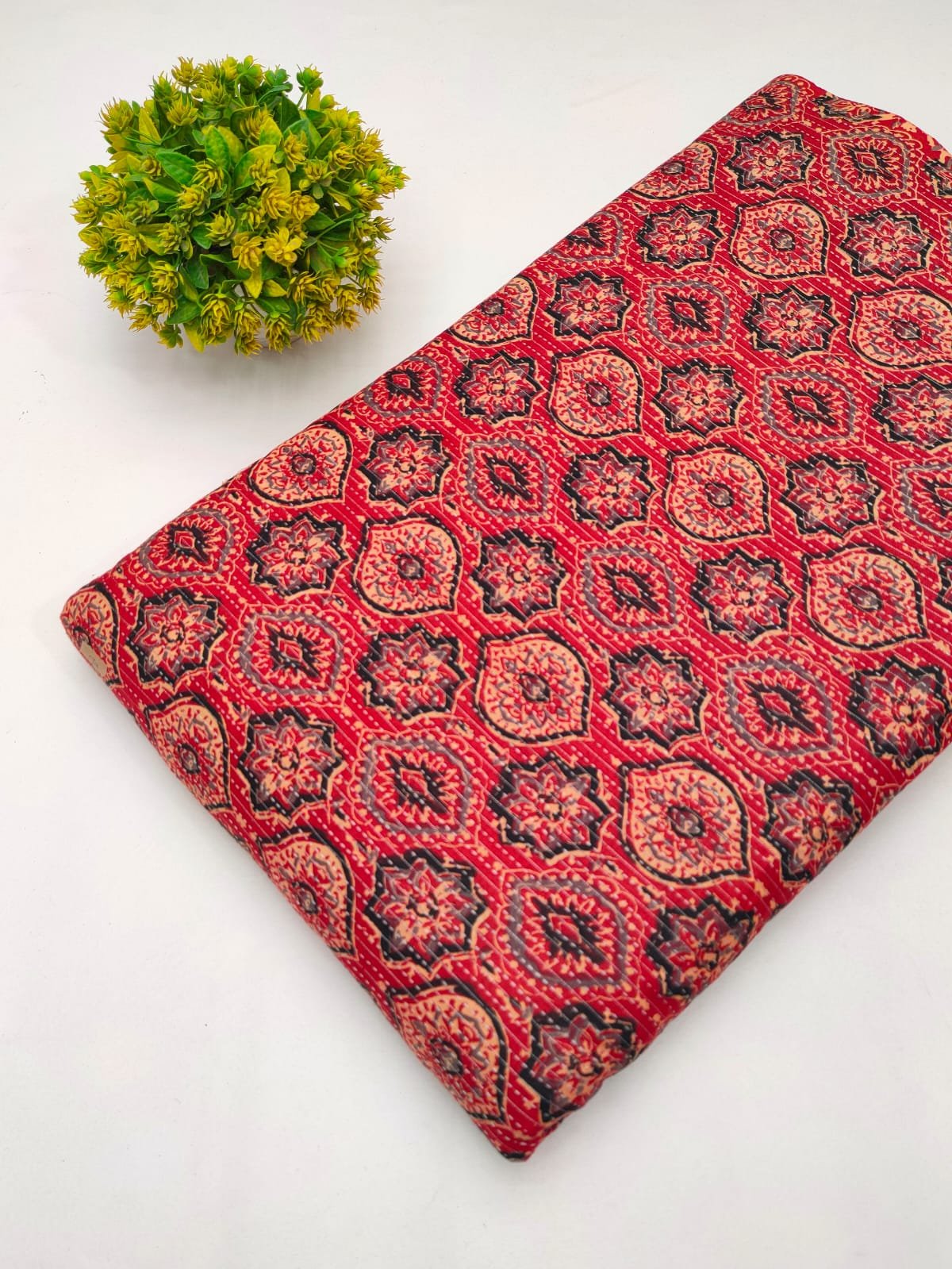 Katha Work Pure Cotton Fabric for kurtis and dress
