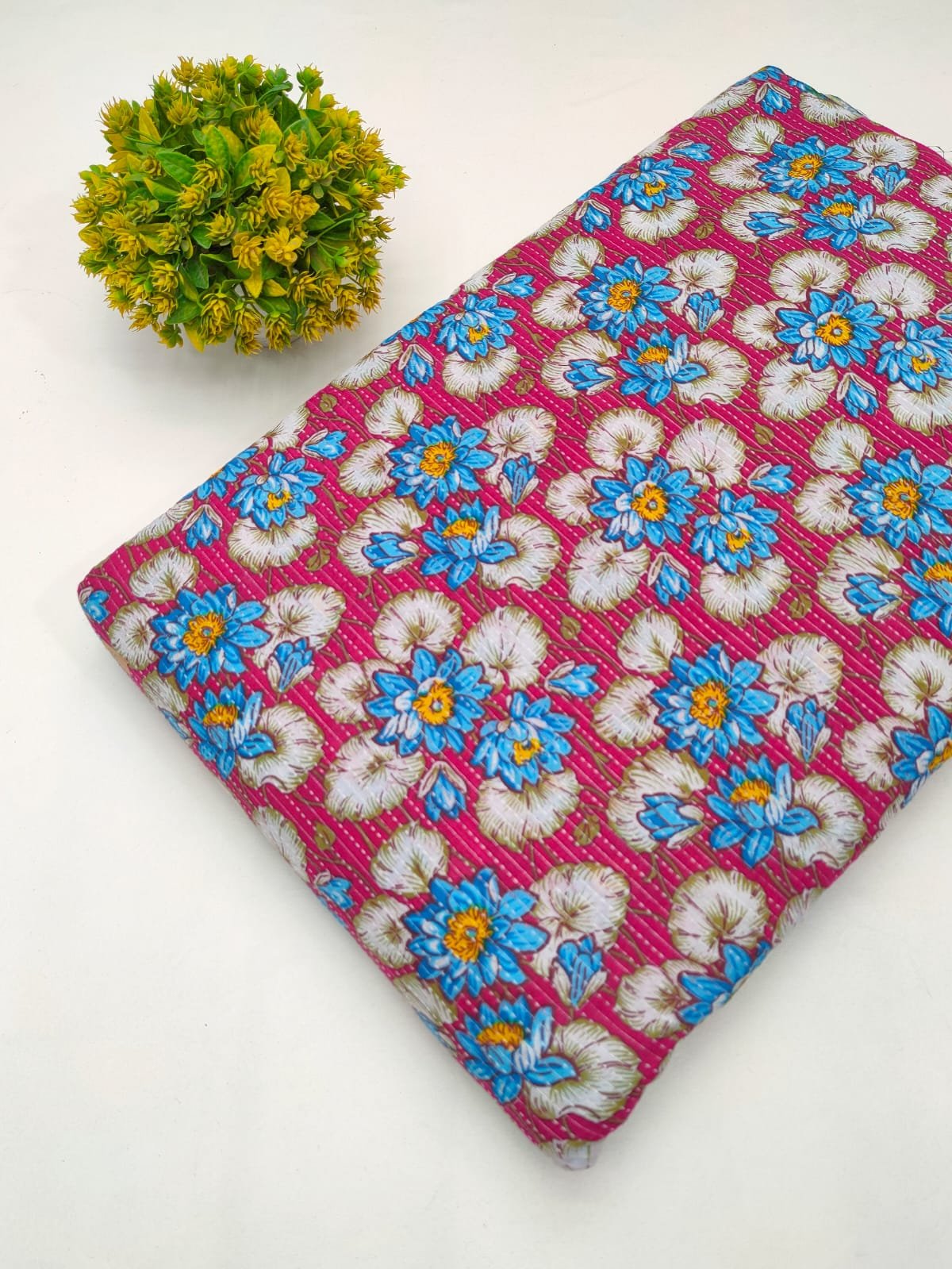Katha Work Pure Cotton Fabric for kurtis and dress
