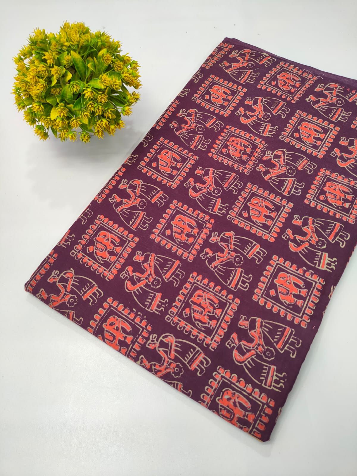 Napthol Bagru Hand Block Pure Cotton Fabric