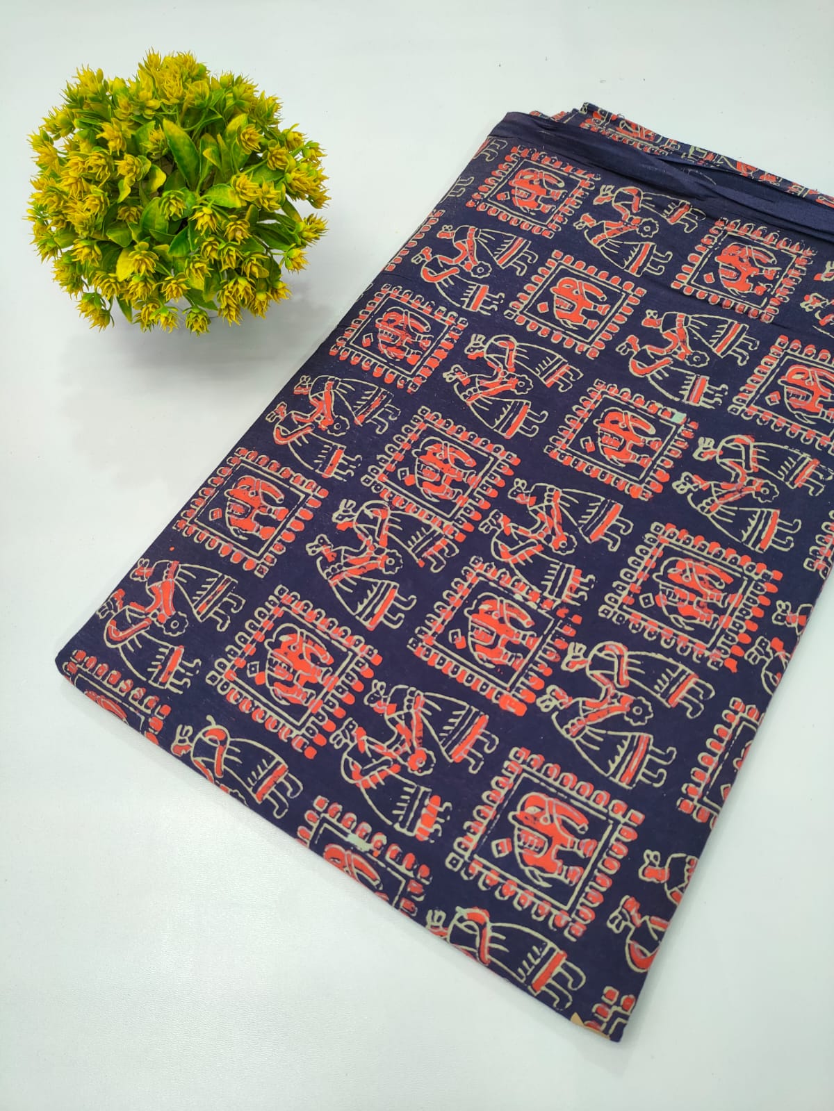 Napthol Bagru Hand Block Pure Cotton Fabric