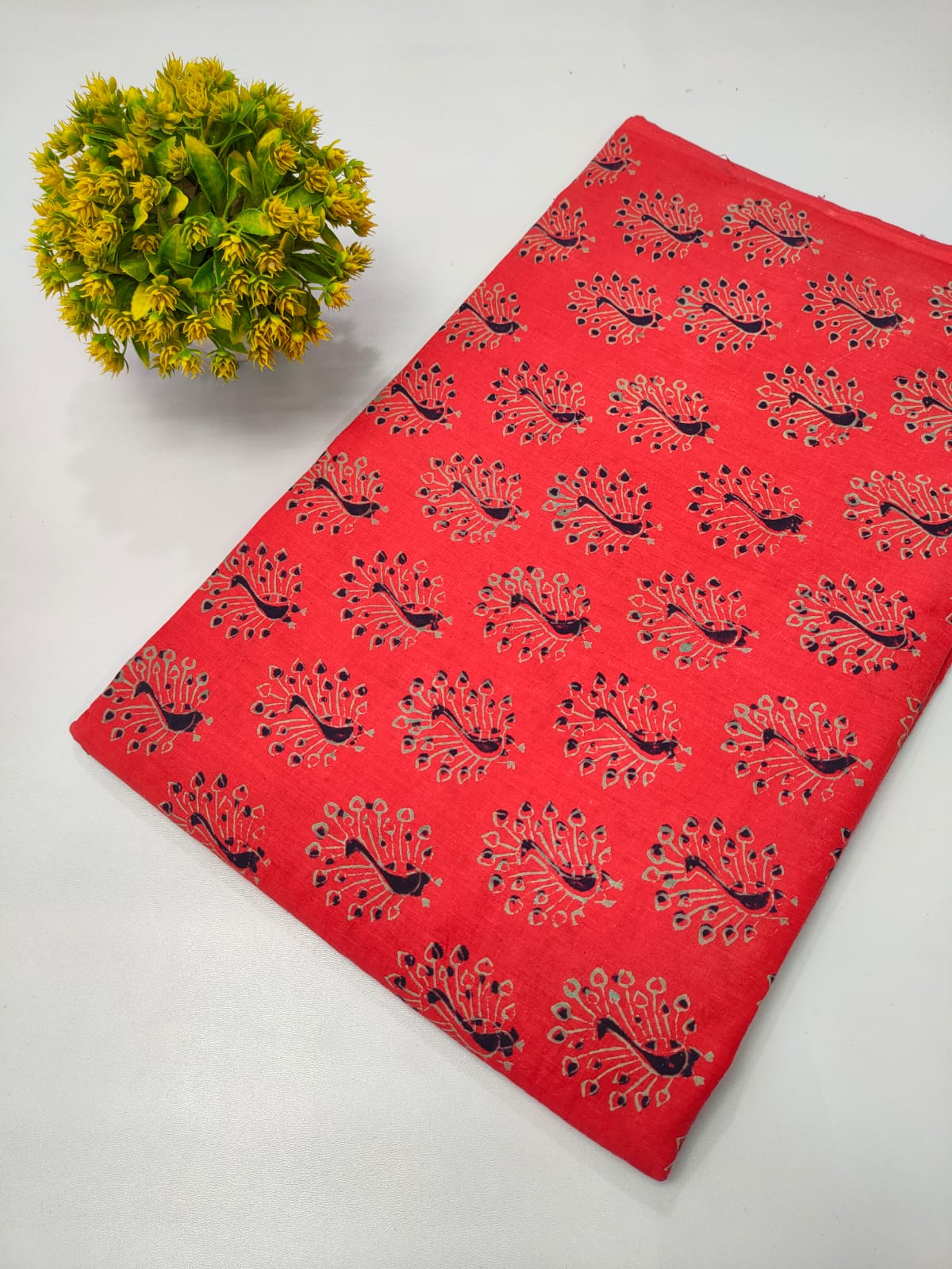 Napthol Bagru Hand Block Pure Cotton Fabric