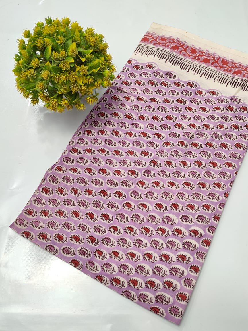 Hand Block Pure Cotton Dress material