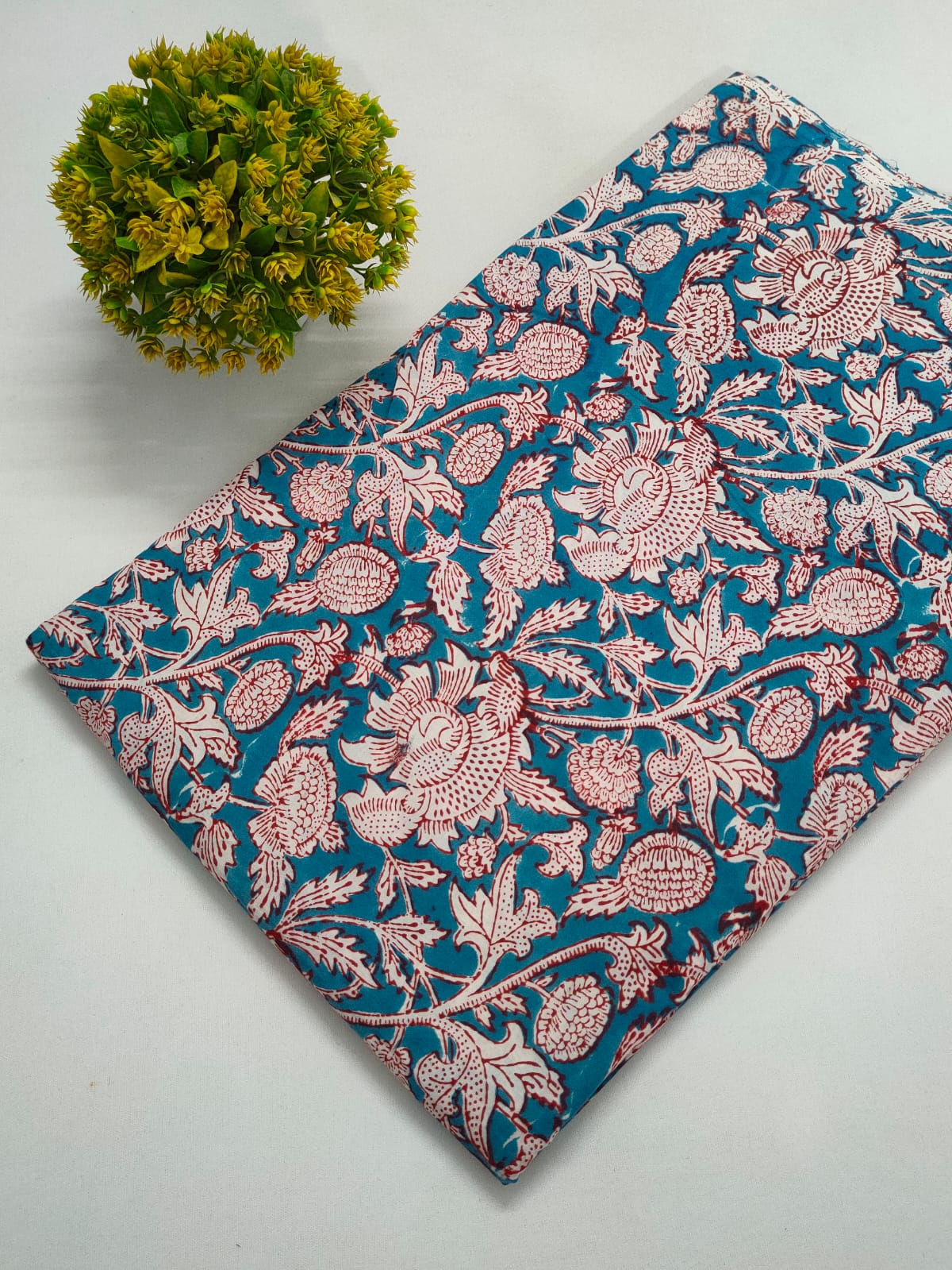 Hand Block Printed Pure Cotton Fabric - JBRMZC13