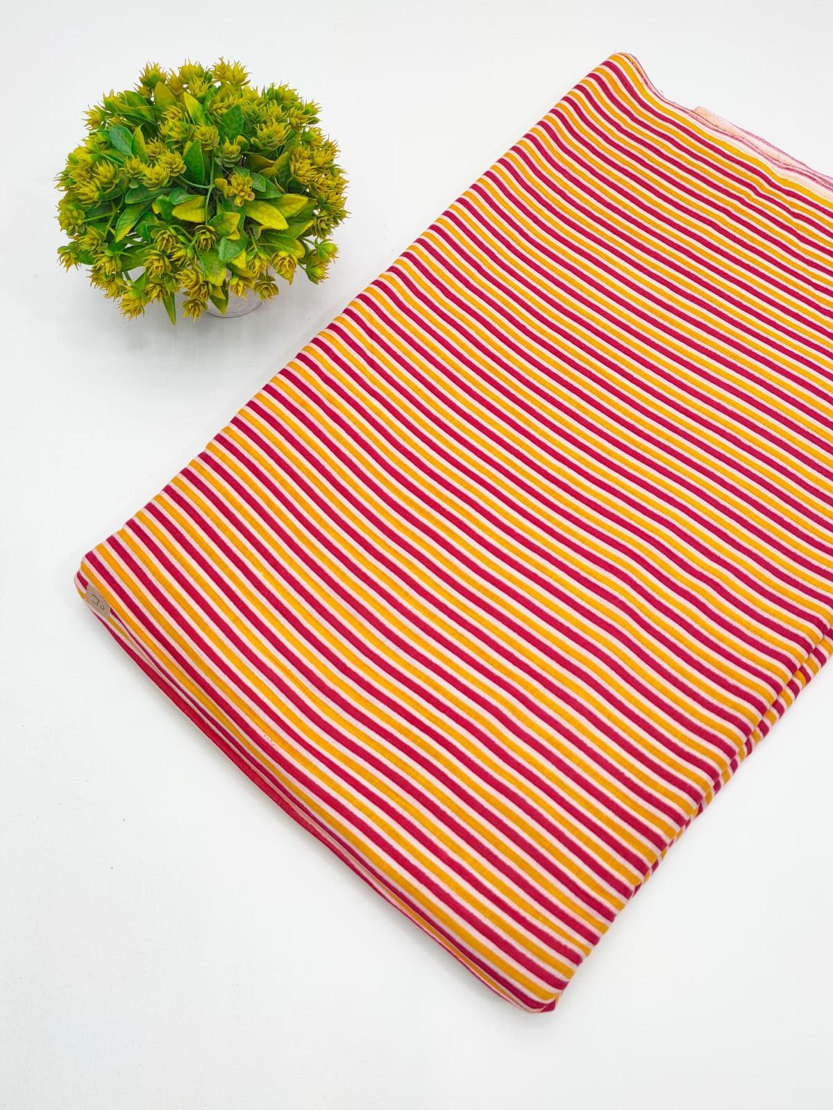 Multi-Color Striped Screen Print Pure Cotton Fabric - JBRGFD52