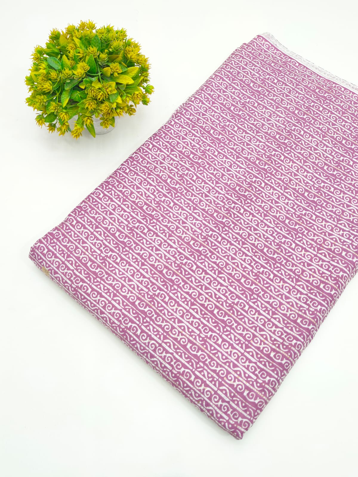 Purple Geometric Print Screen Print Pure Cotton Fabric - JBRGFD143