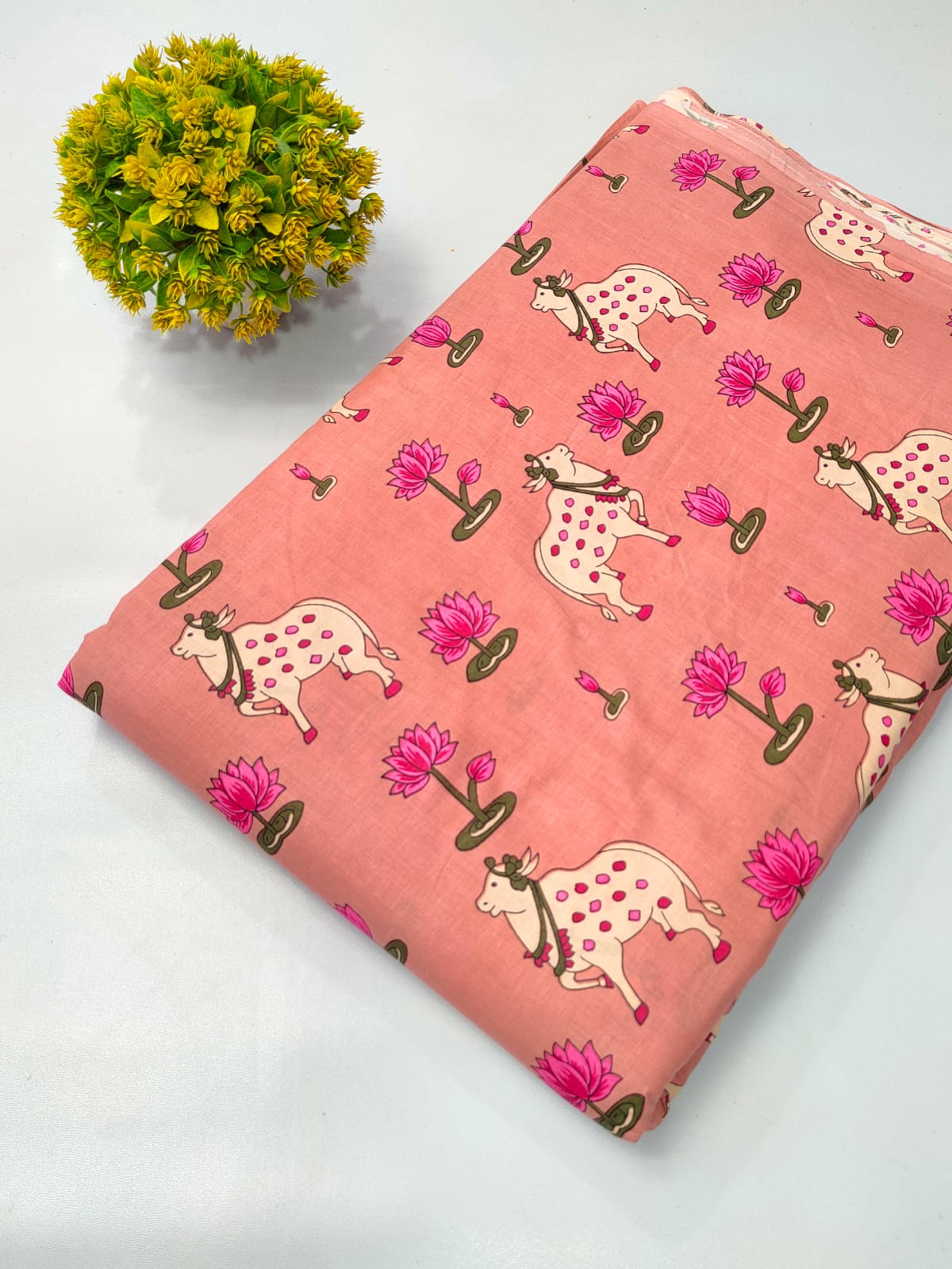 Soft cotton fabric for summer tulsi prints