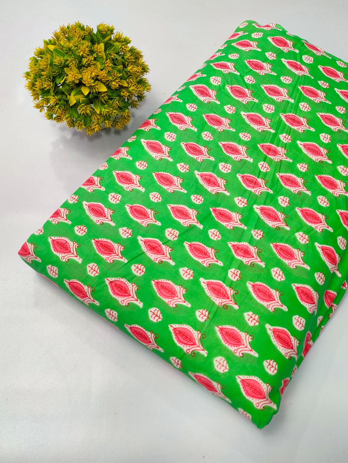 Soft cotton fabric for summer tulsi prints
