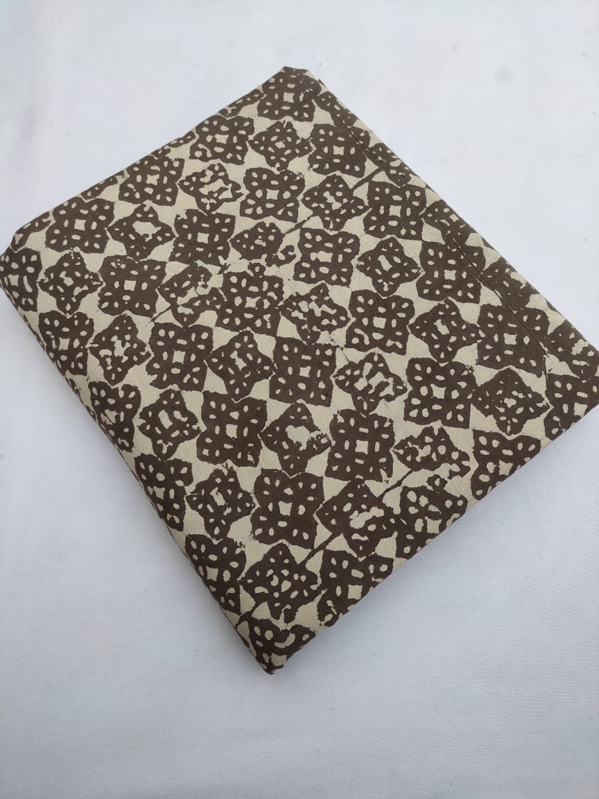 Bagru Pure Cotton Hand Block Fabric - JBRBK714